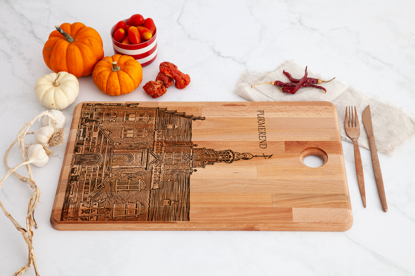 Purmerend, Stadhuis, cutting board, with knife