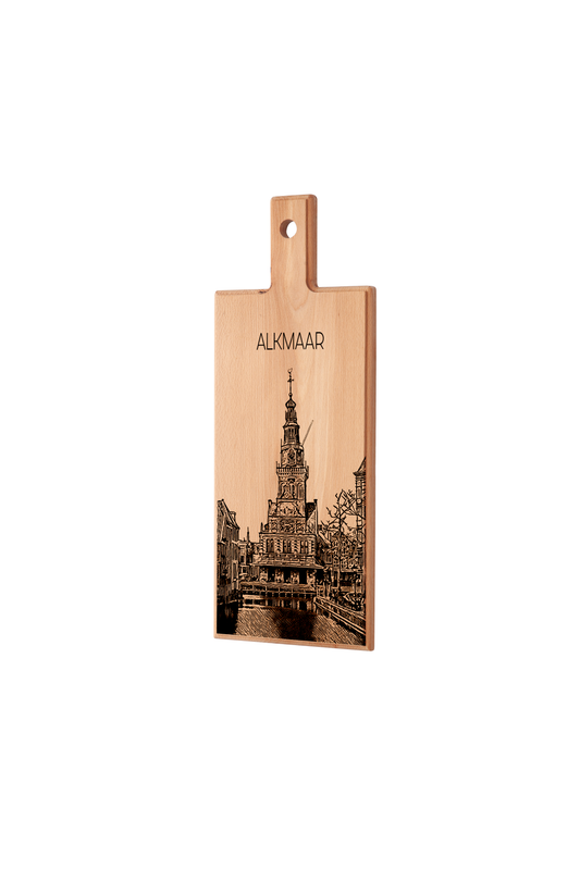 Handmade Alkmaar De Waag Engraved Serving Board - Beech Wood