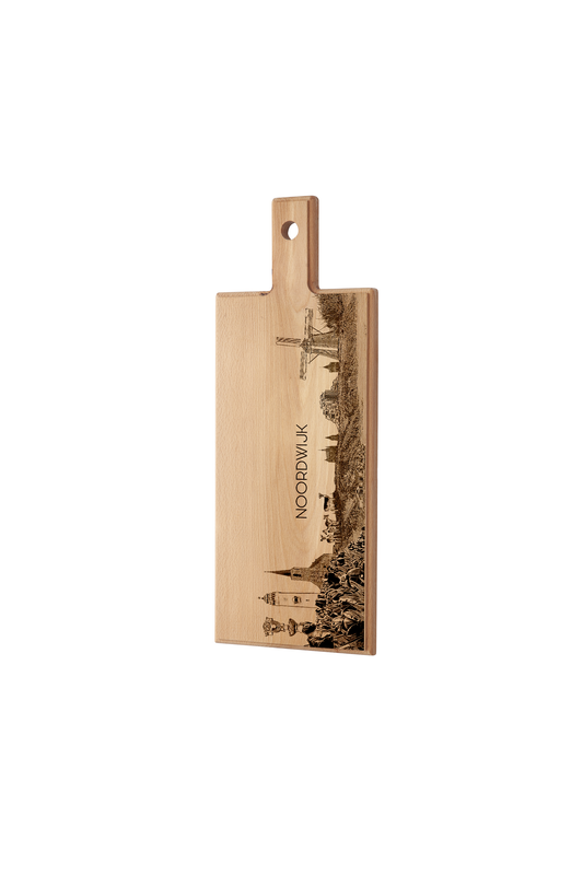 Noordwijk Skyline – Handmade Wooden Serving & Cheese Board (49 × 17 cm)