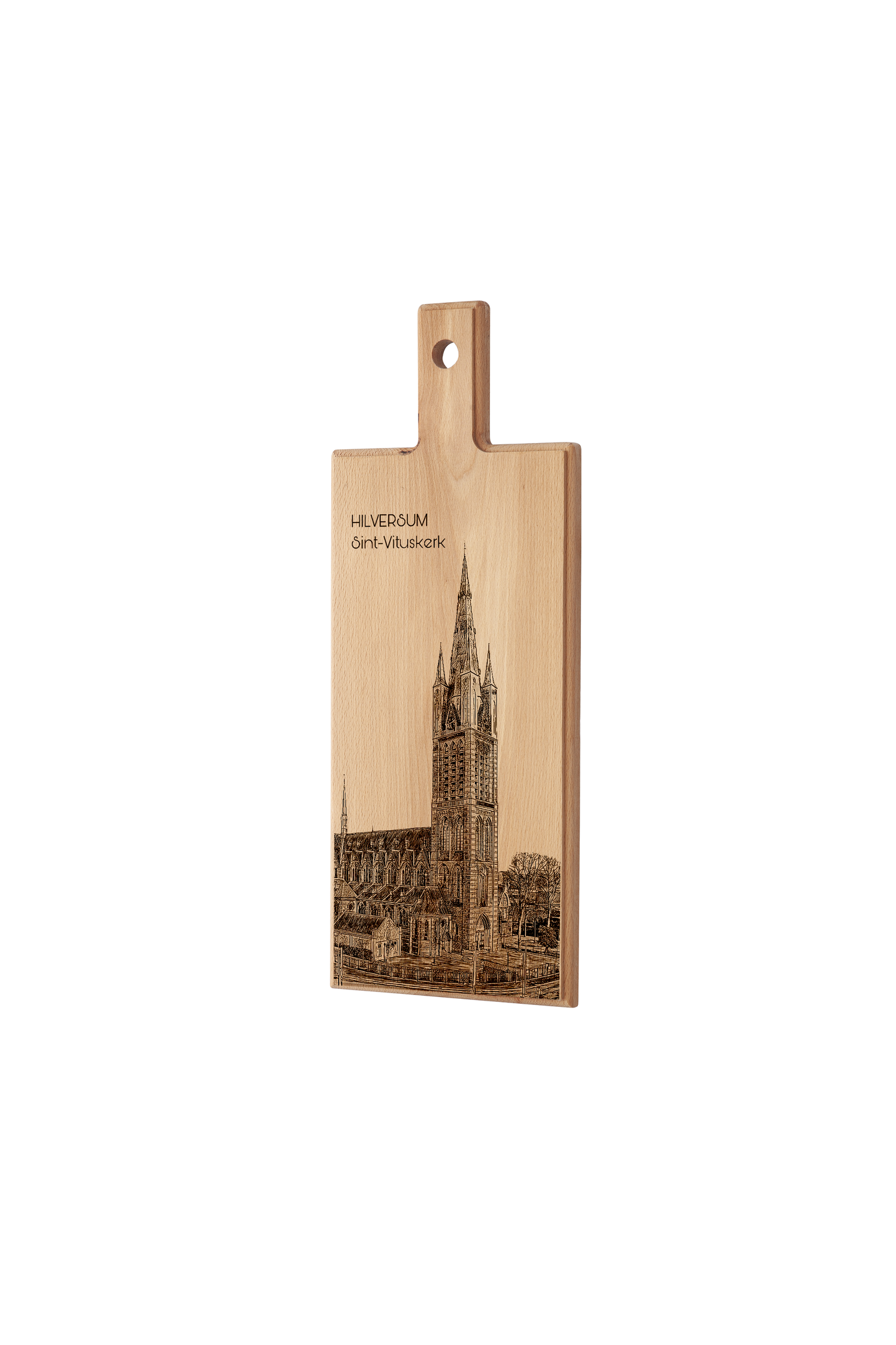 Hilversum Sint-Vituskerk – Wooden Serving Board (49 × 17 cm)