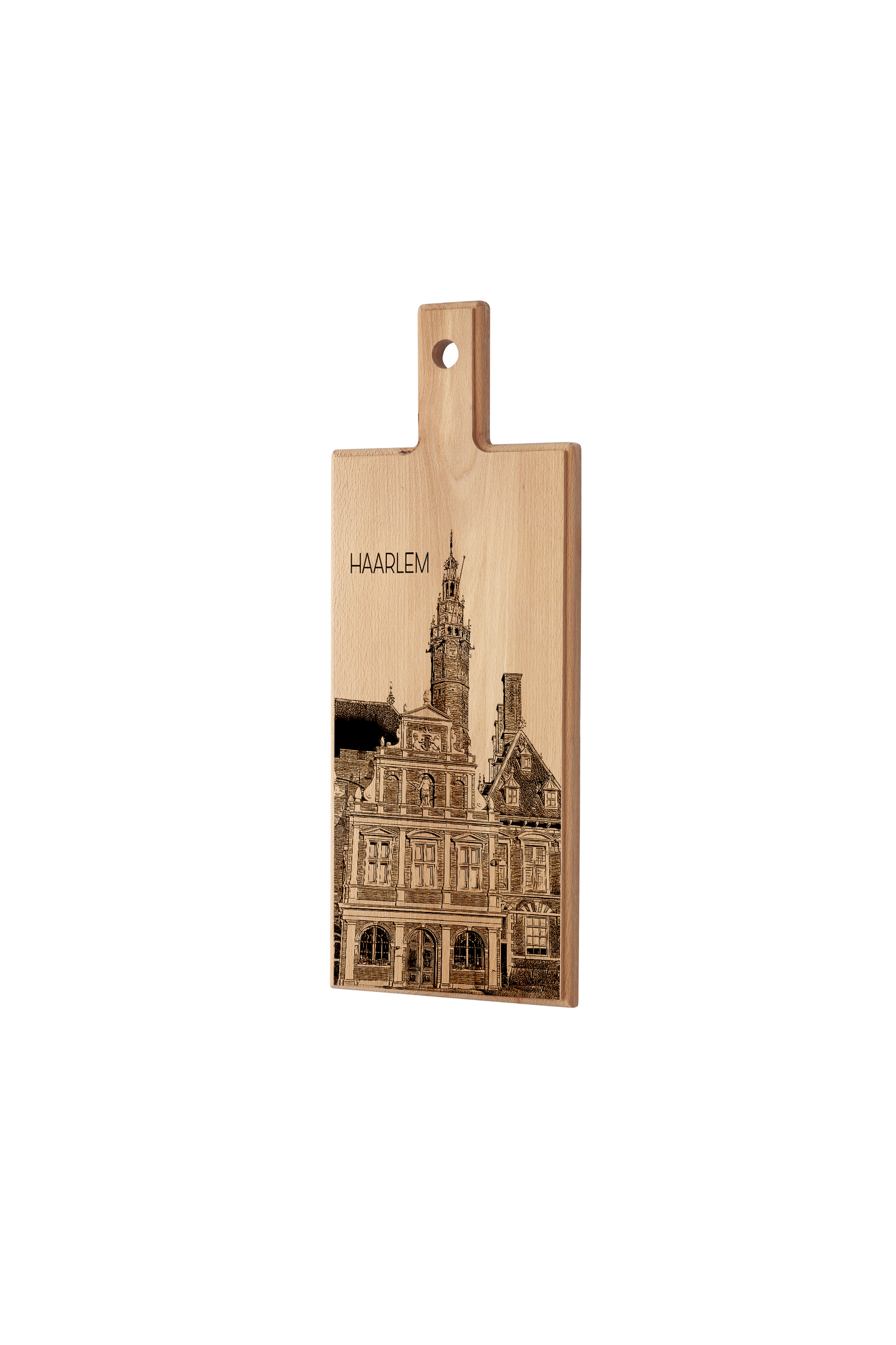Haarlem Stadhuis – Wooden Serving Board (49 × 17 cm)