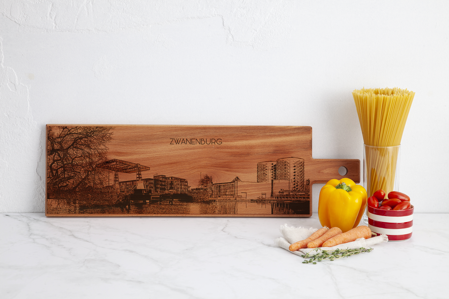 Zwanenburg Skyline Houten Serveerplank – 60 x 17 cm