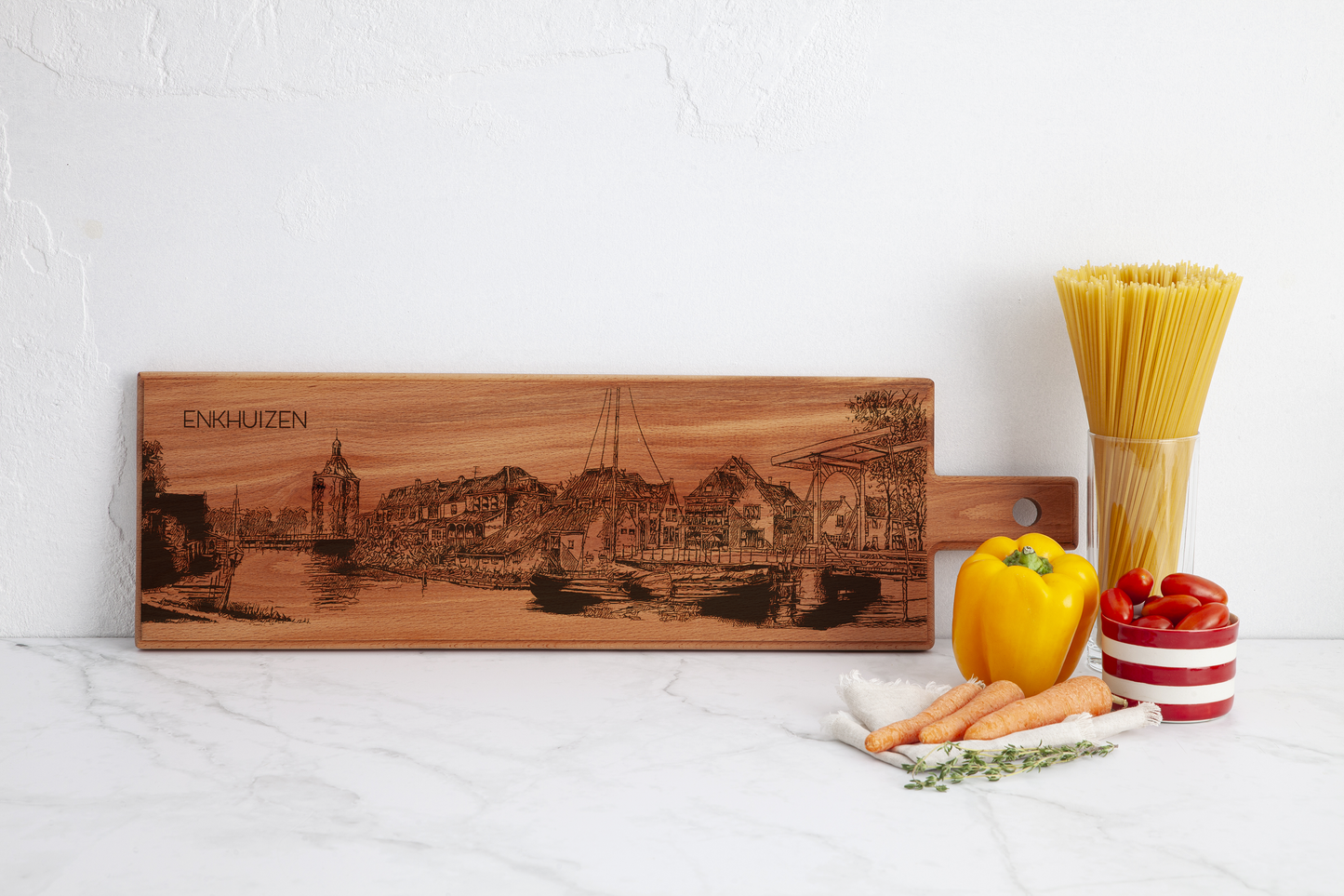 Handmade Enkhuizen Engraved Large Serving Board - Beech Wood