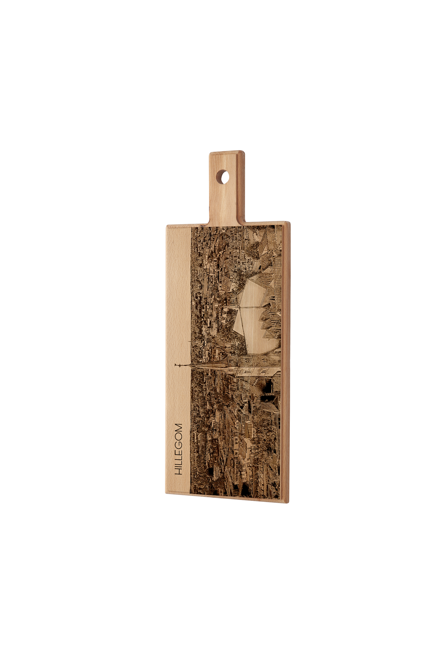 Hillegom Skyline – Houten Serveerplank (49 × 17 cm)