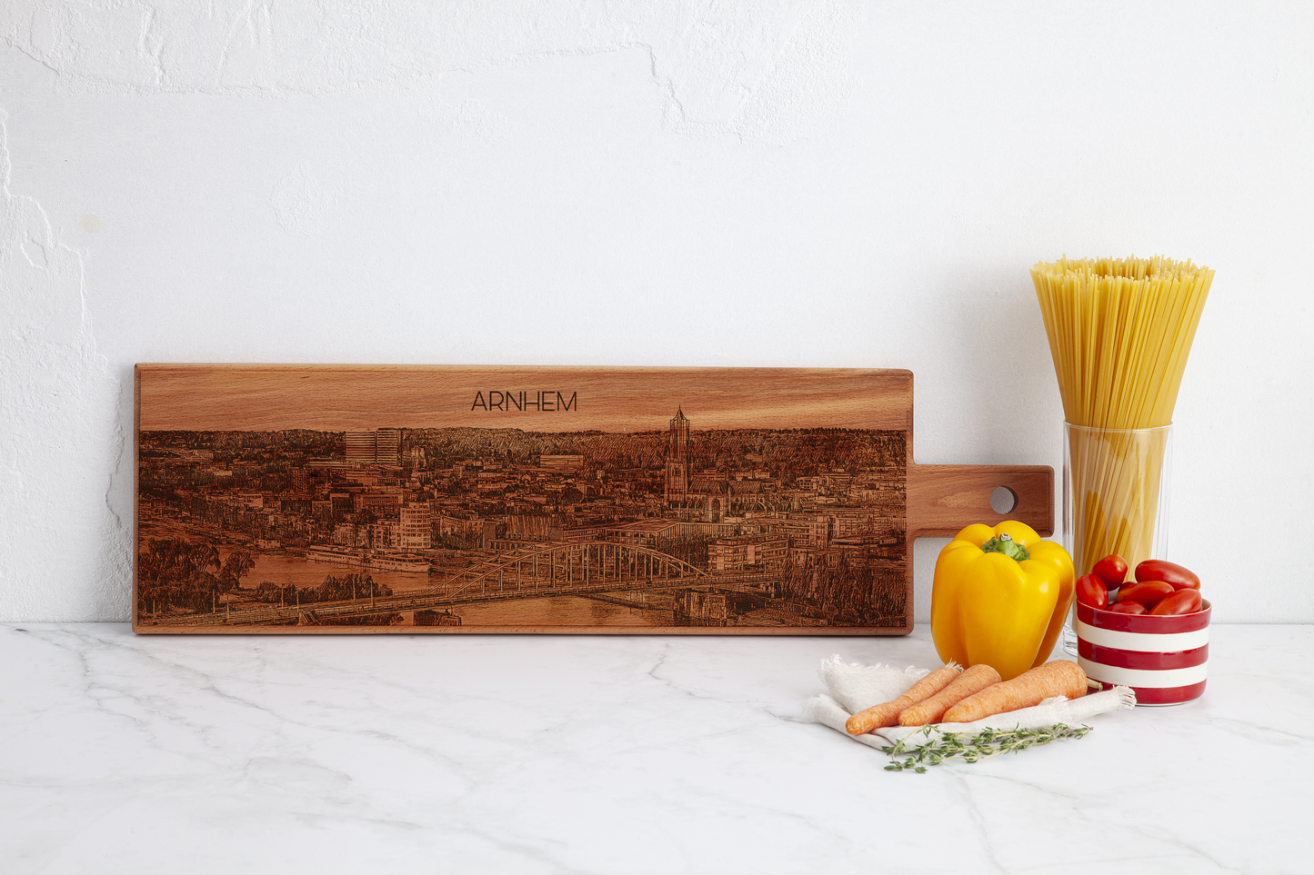 Arnhem Skyline Wooden Serving Board – 62 x 17 cm