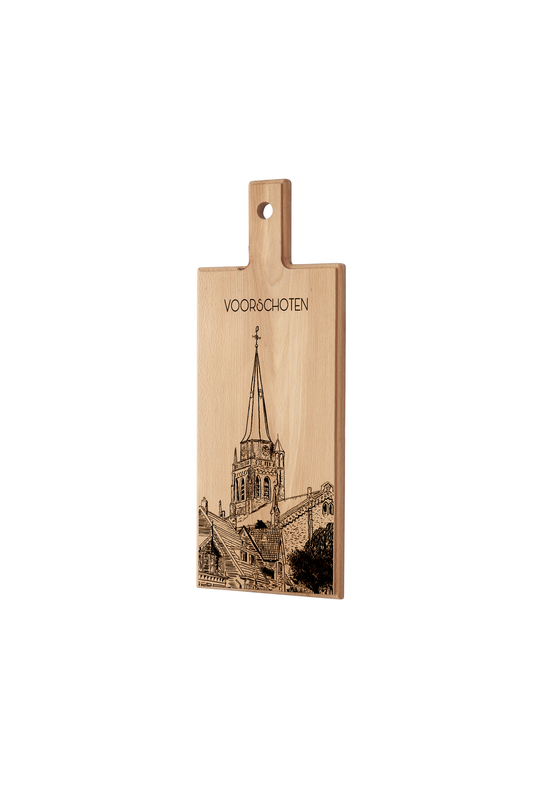 Voorschoten Dorpskerk Wooden Serving Board – 49 x 17 cm