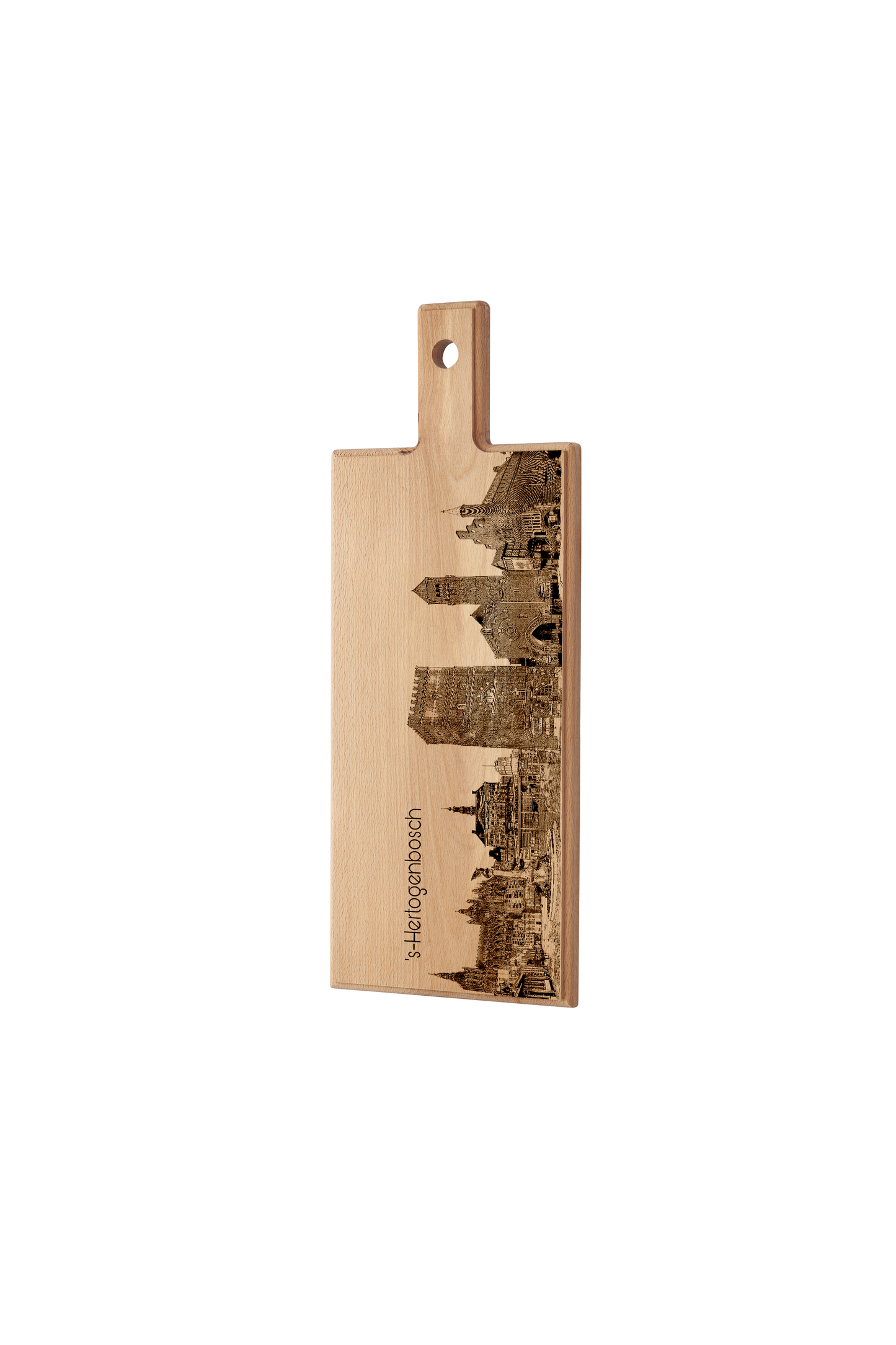 ’s-Hertogenbosch Skyline – Handmade Wooden Serving & Cheese Board (49 × 17 cm)