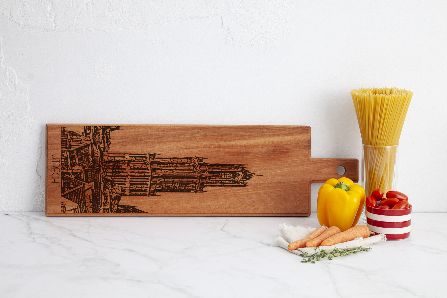 Utrecht Domtoren Wooden Serving Board – 60 x 17 cm