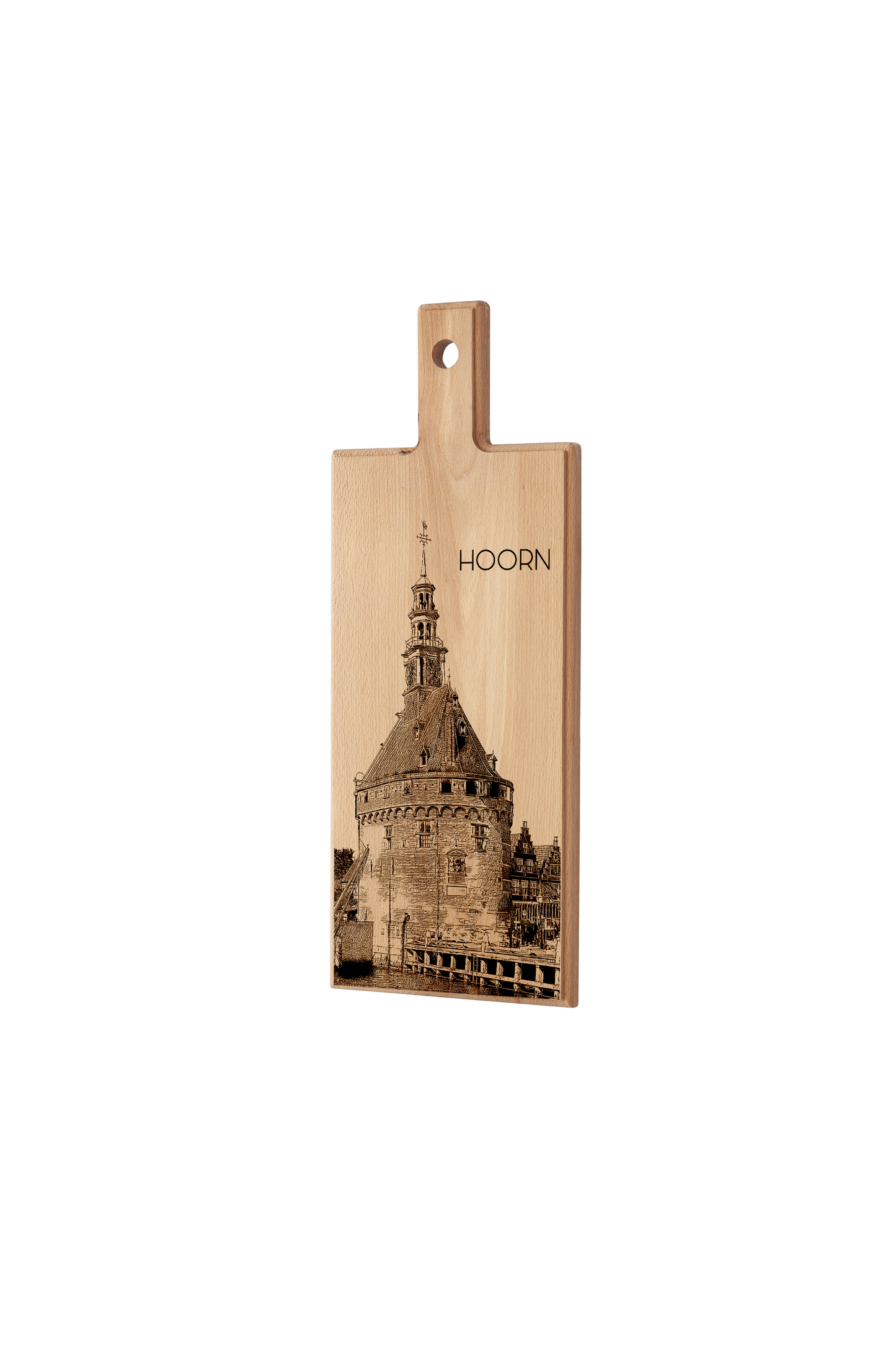 Hoorn – De Hoofdtoren – Wooden Serving Board (49 × 17 cm)