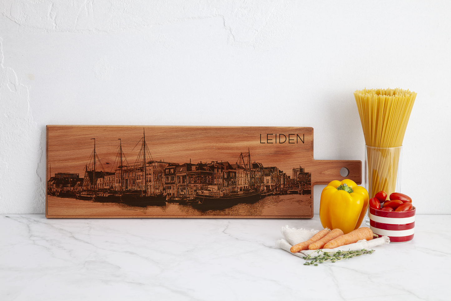Leiden Historical Harbour Wooden Serving Board – 60 x 17 cm
