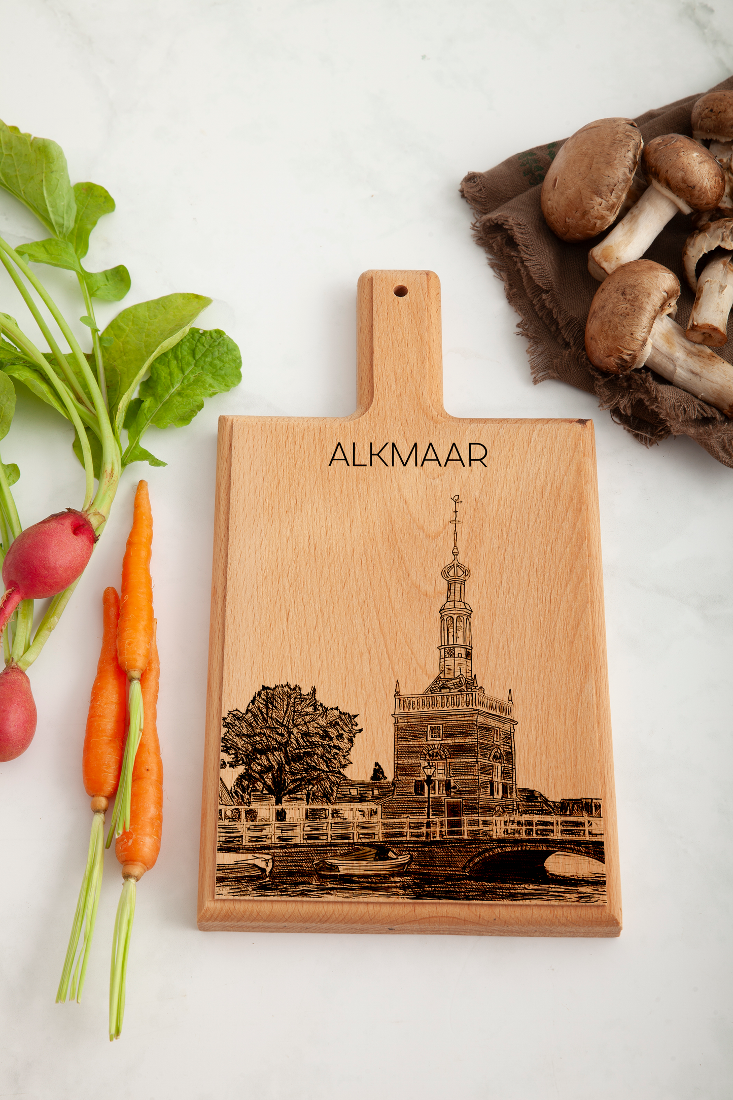 Alkmaar Accijnstoren Cheese Board - Beech Wood