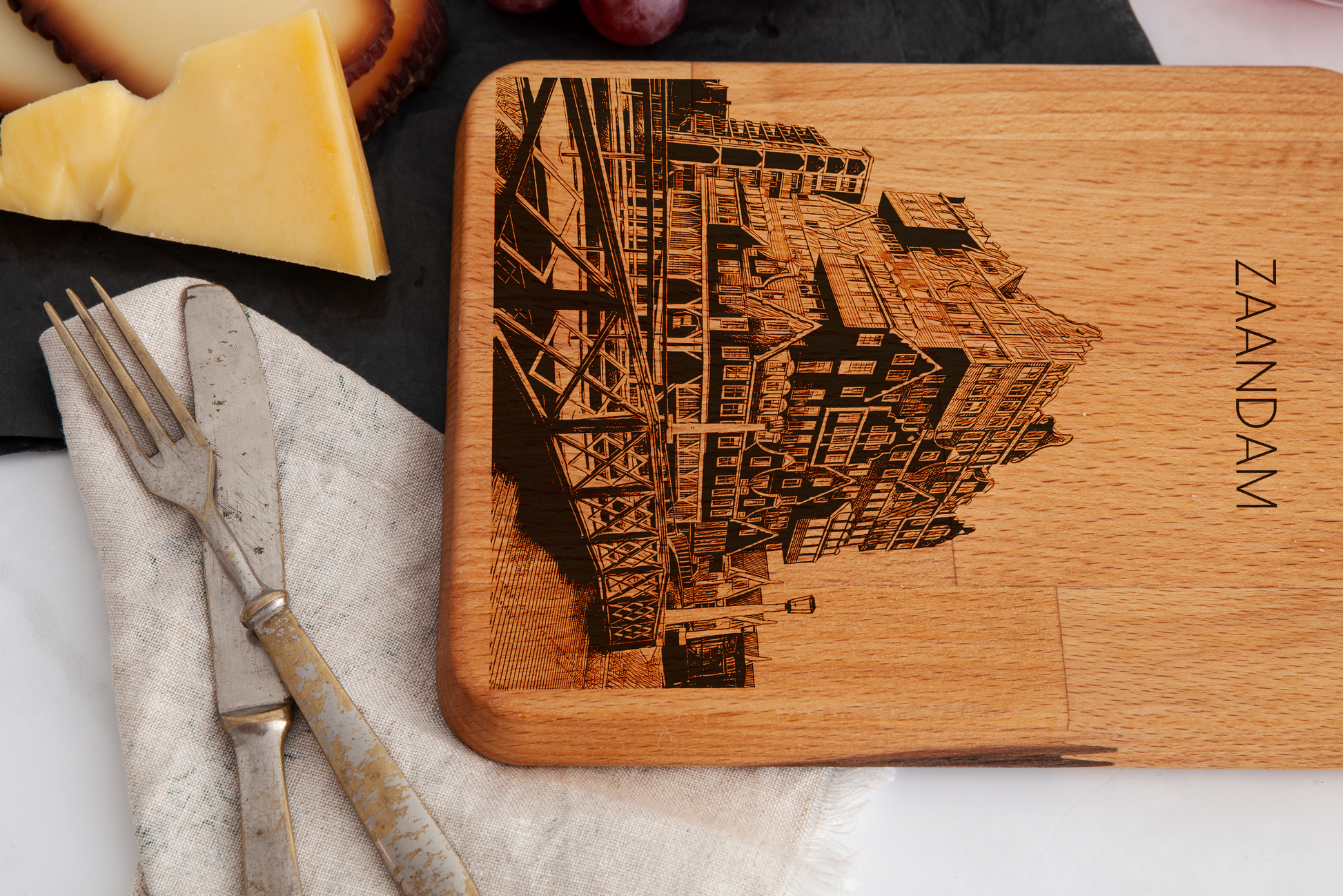 Zaandam, Houses, cheese board, wood grain