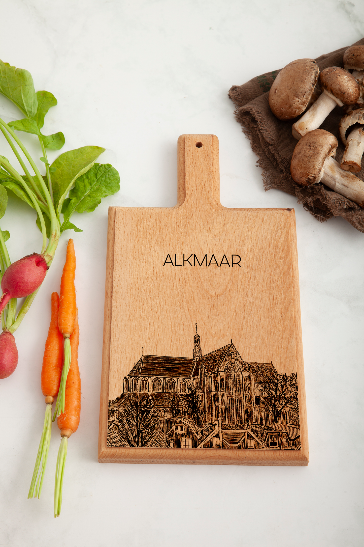 Alkmaar Grote Kerk Cheese Board - Beech Wood