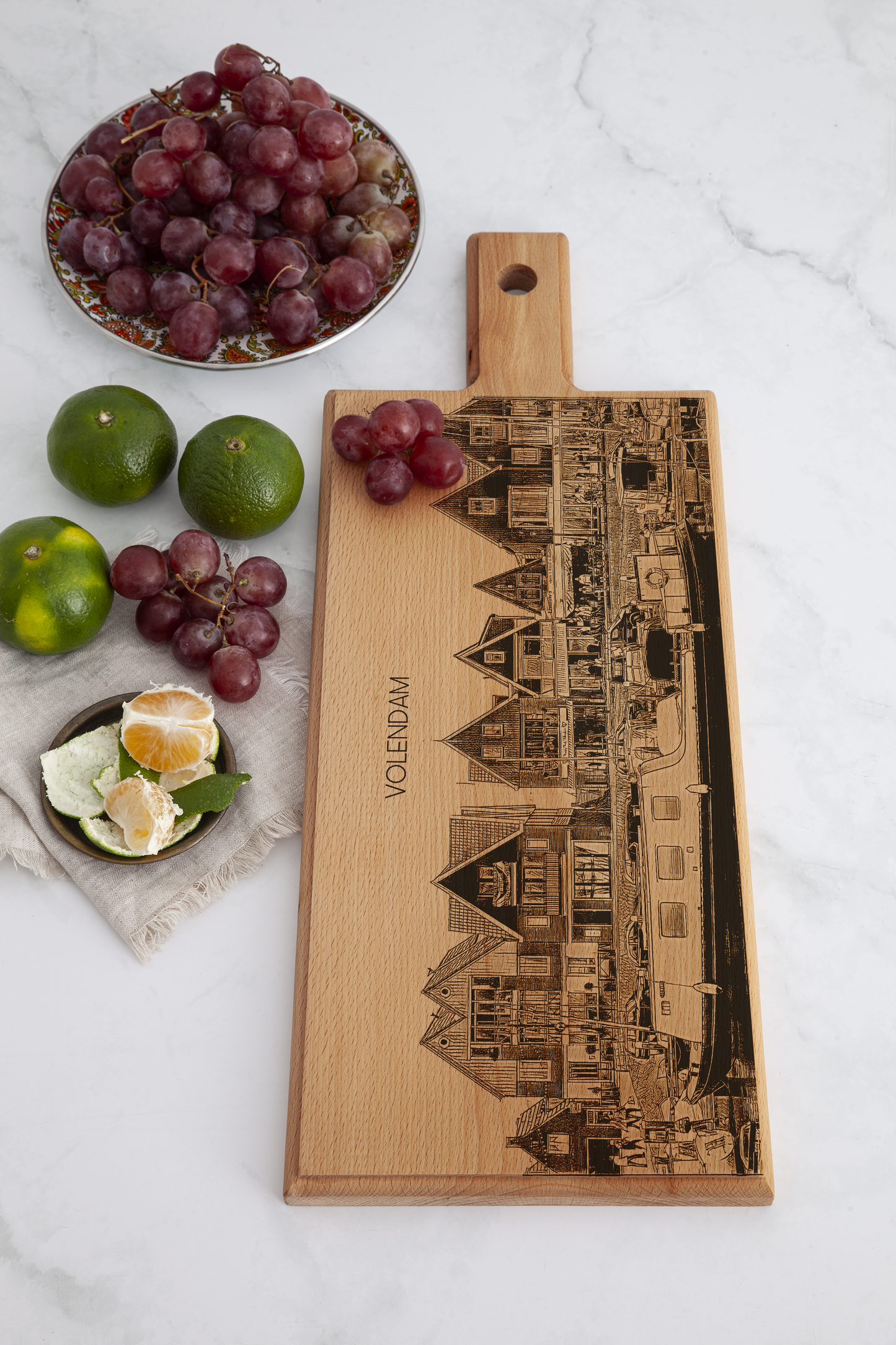 Volendam Harbour Wooden Serving Board – 49 x 17 cm