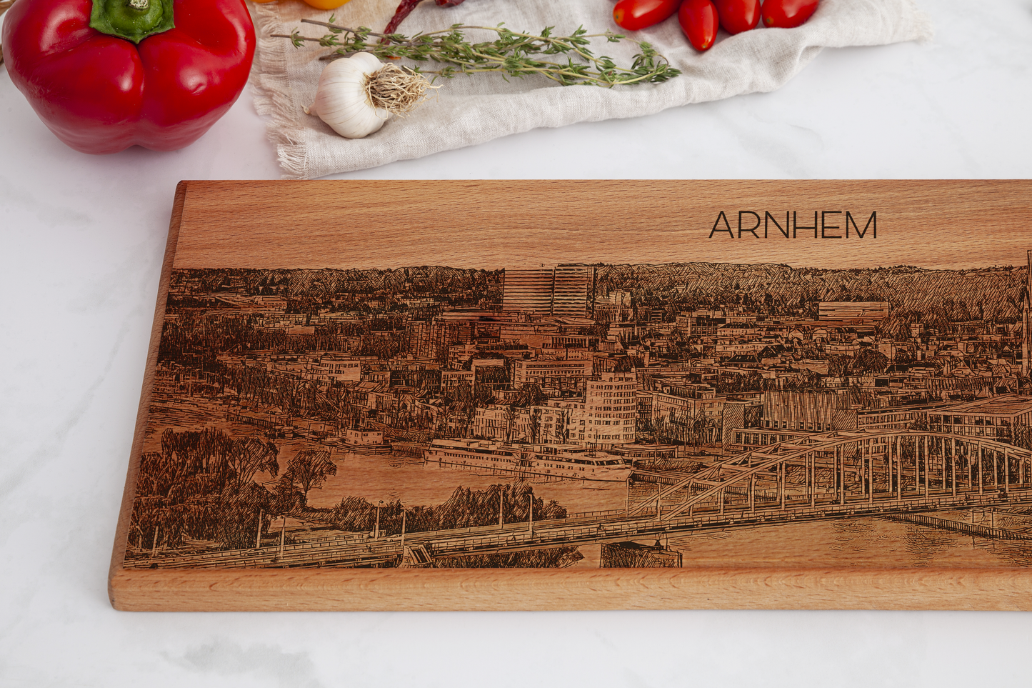 Arnhem Skyline Wooden Serving Board – 62 x 17 cm