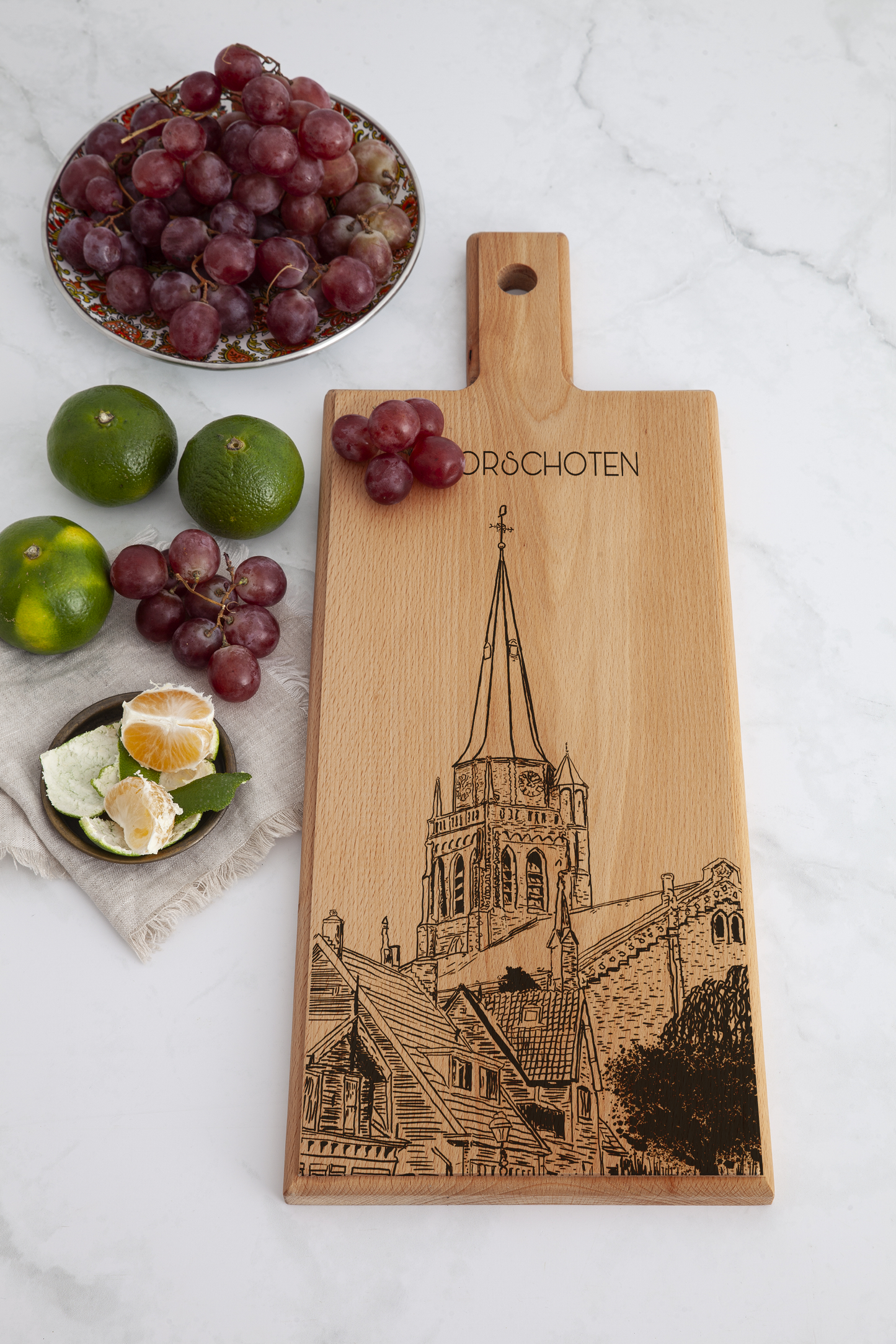 Voorschoten Dorpskerk Wooden Serving Board – 49 x 17 cm