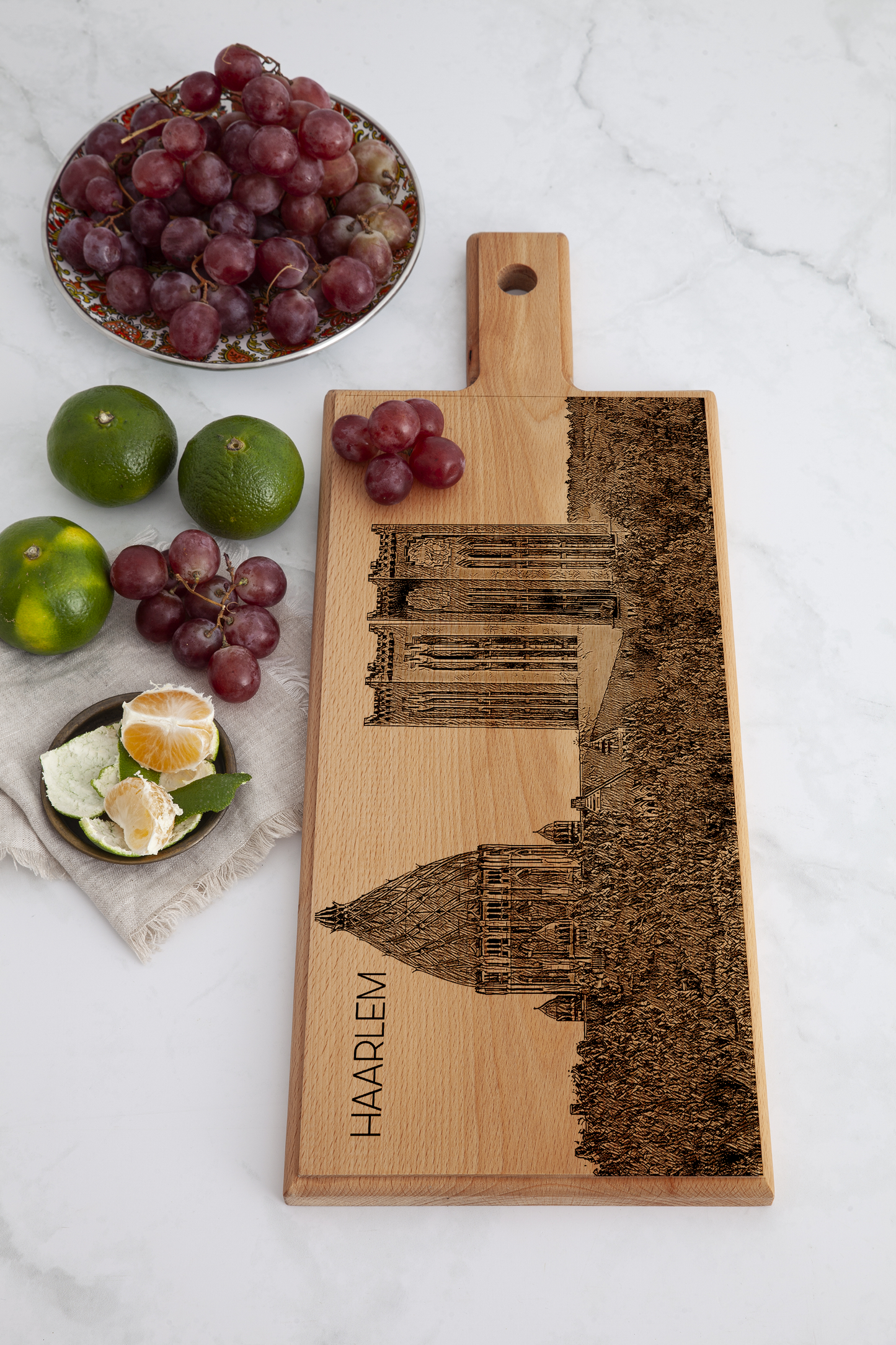 Haarlem Nieuwe St. Bavo – Wooden Serving Board (49 × 17 cm)
