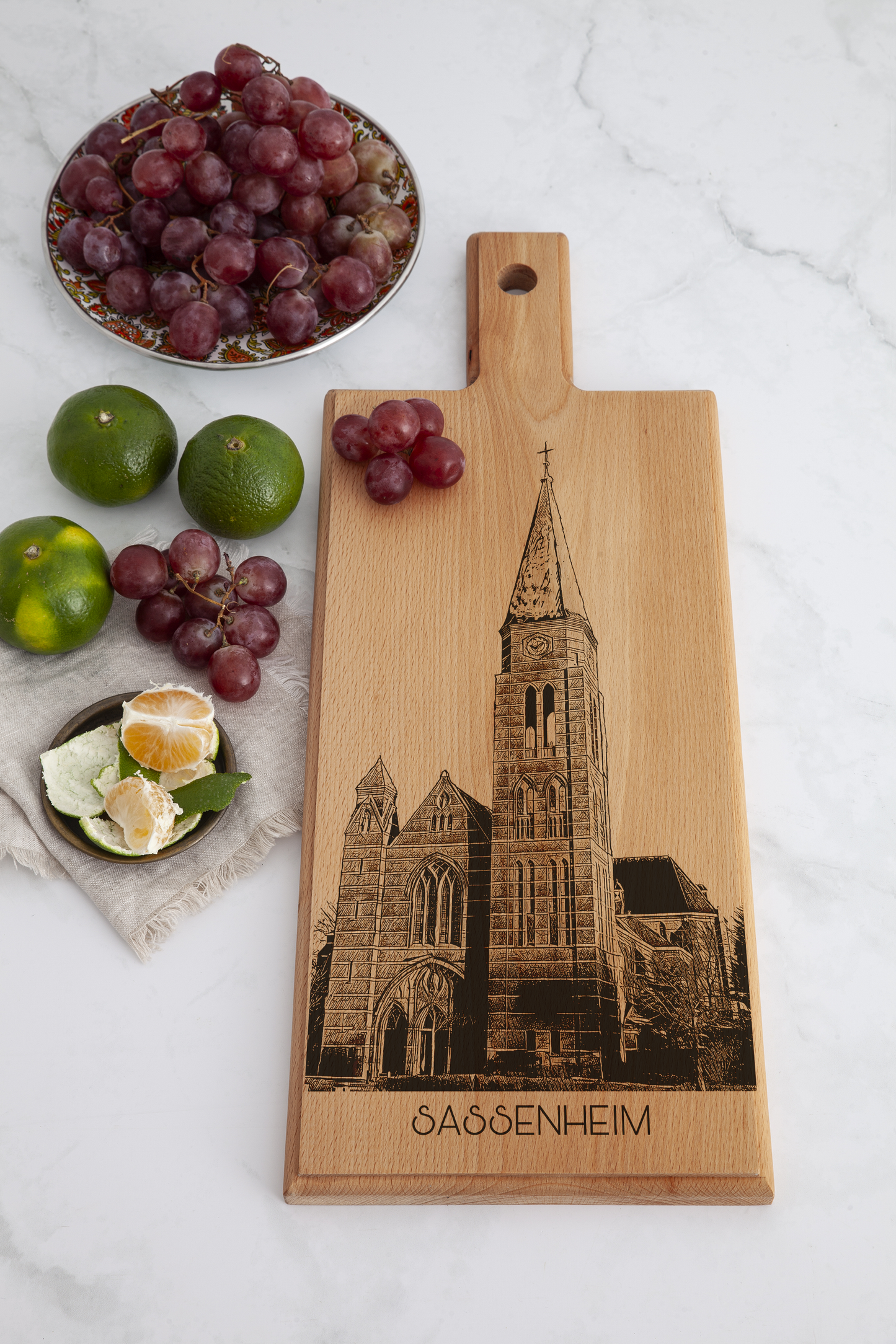 Sassenheim St. Pancratius Church Wooden Serving Board – 49 x 17 cm