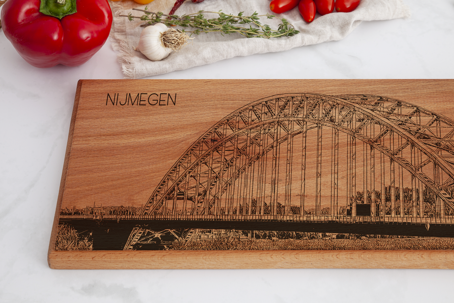 Nijmegen Waalbrug Wooden Serving Board – 60 x 17 cm