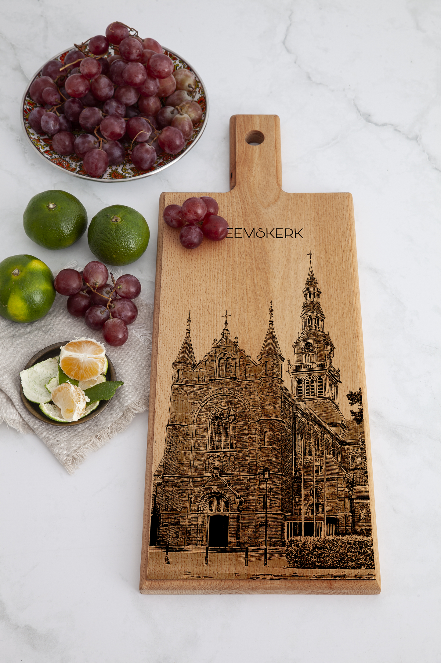 Heemskerk Sint-Laurentiuskerk – Wooden Serving Board (49 × 17 cm)
