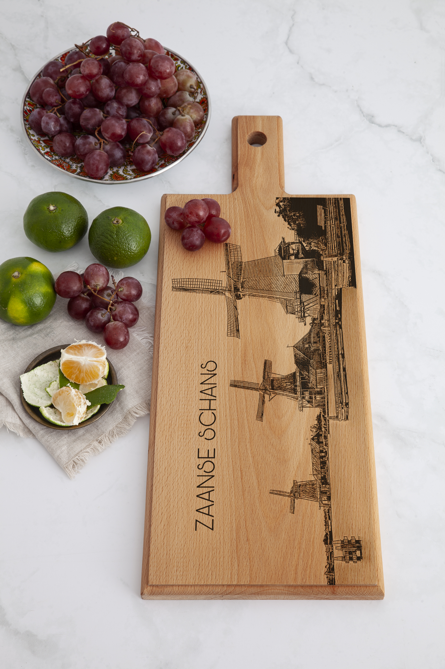 Zaanse Schans houten serveerplank – 49 x 17 cm
