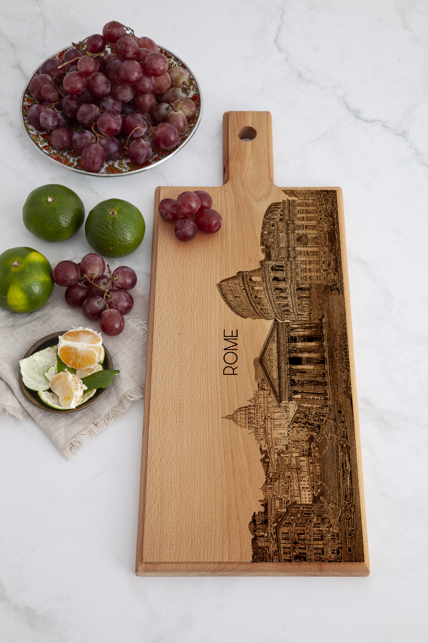 Rome skyline houten serveerplank – 49 x 17 cm