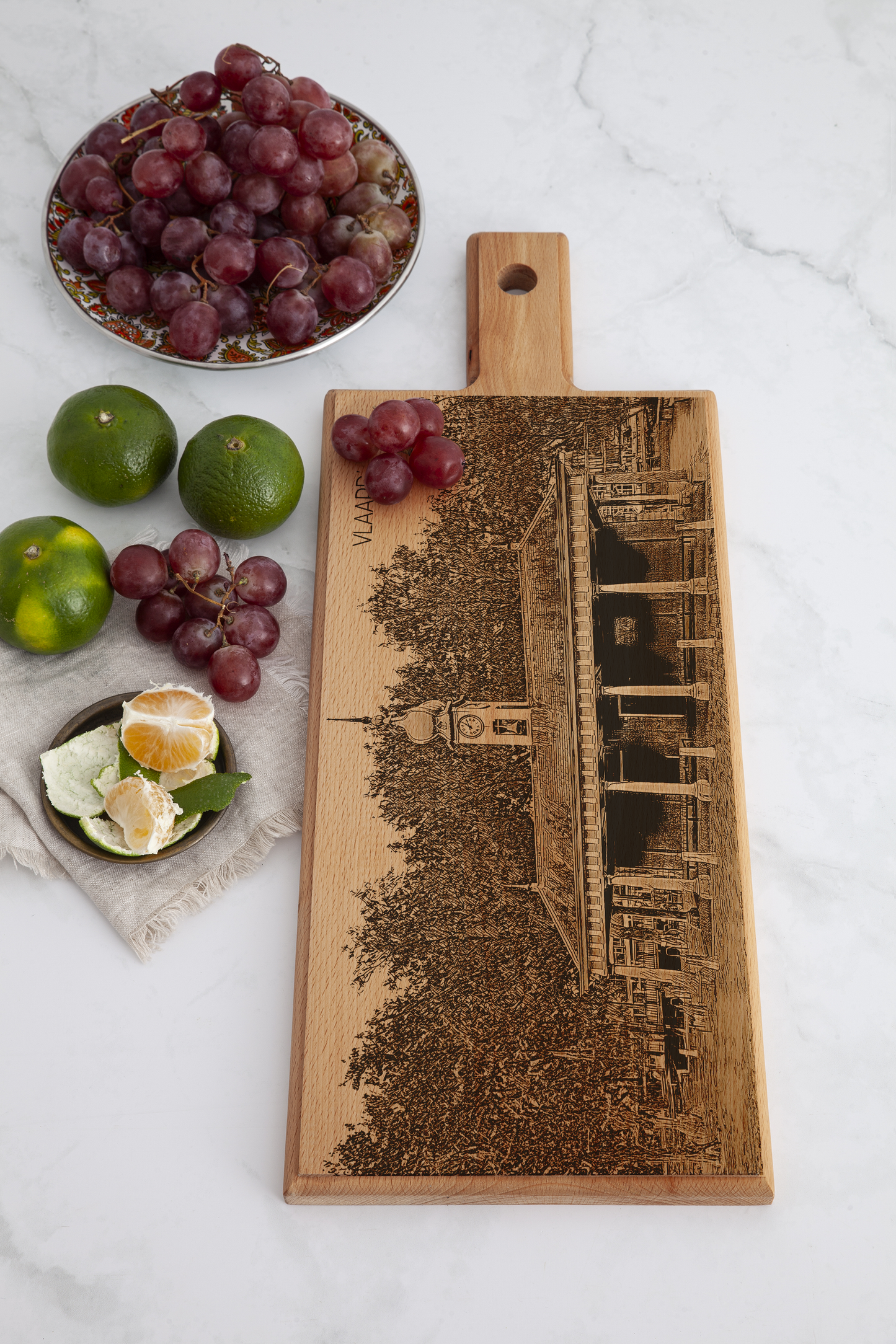 Vlaardingen Visbank houten serveerplank – 49 x 17 cm