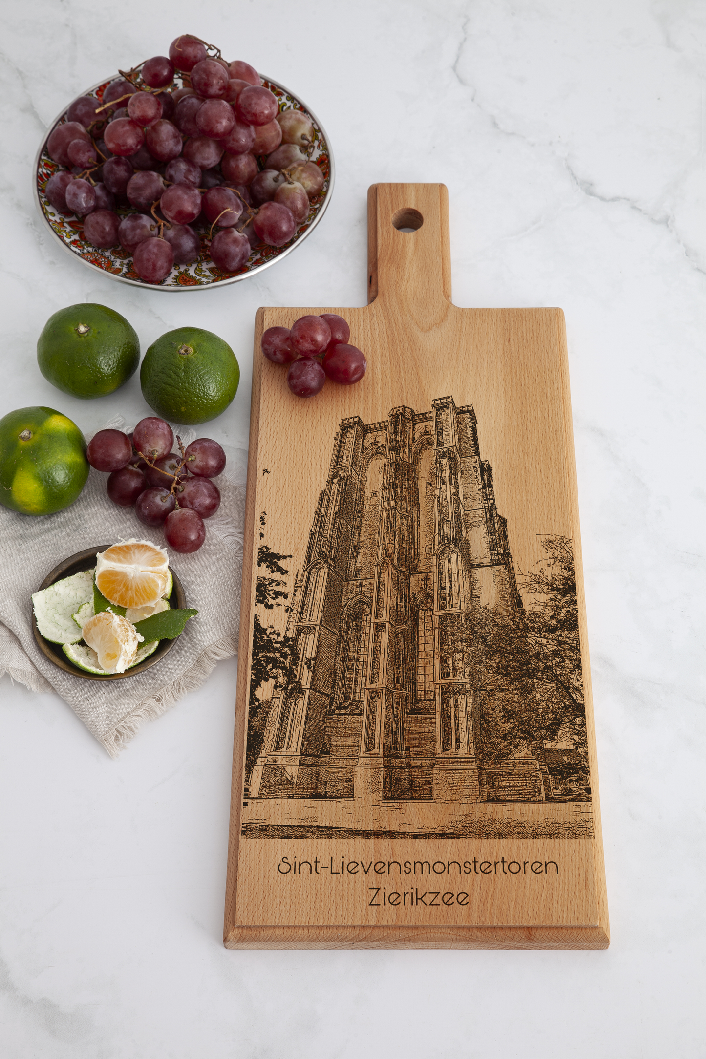 Zierikzee Sint-Lievensmonstertoren Wooden Serving Board – 49 x 17 cm