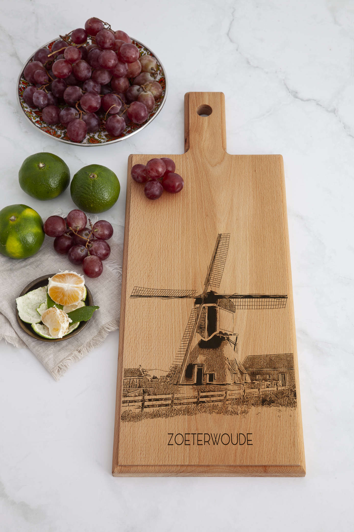 Zoeterwoude Molen – Wooden Serving Board (49 × 17 cm)