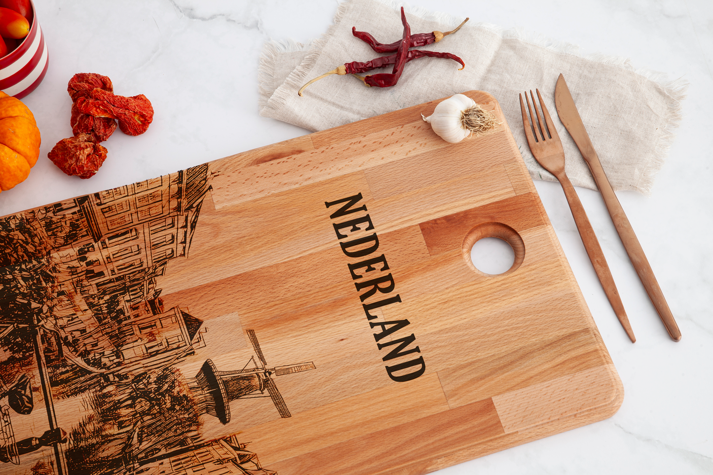 Nederland, City View, cutting board, close-up