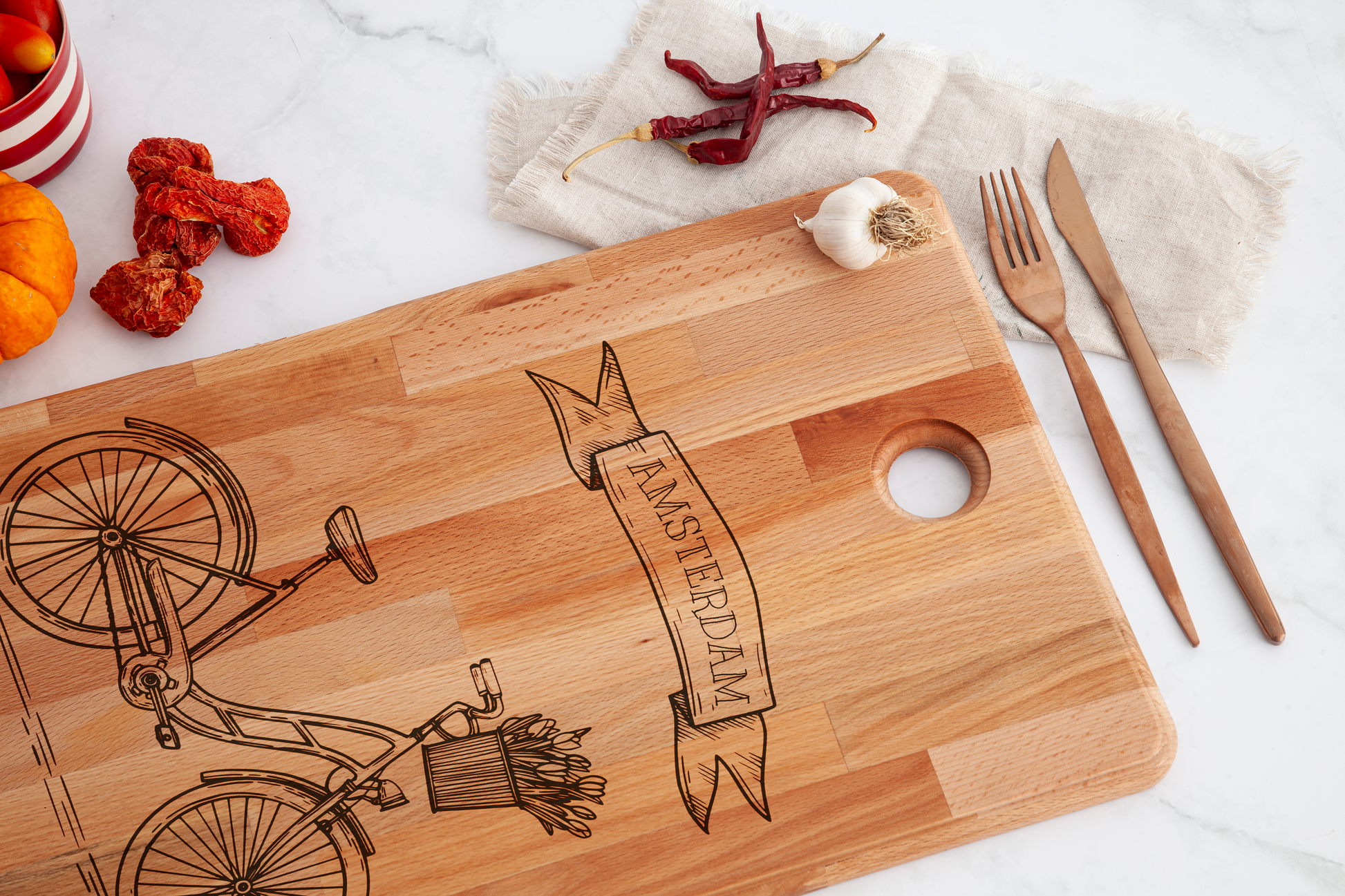 Amsterdam, Bicycle, cutting board, close-up