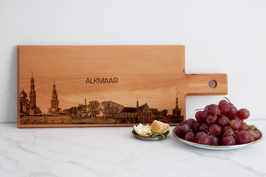 Handmade Alkmaar Skyline Engraved Serving Board - Beech Wood