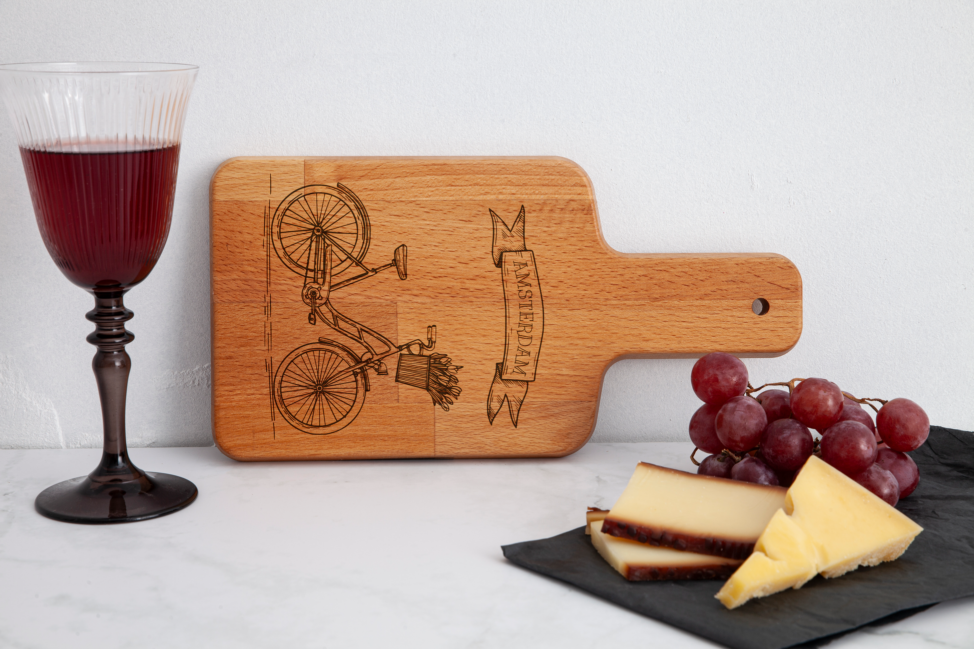 Amsterdam, Bicycle, cheese board, horizontal