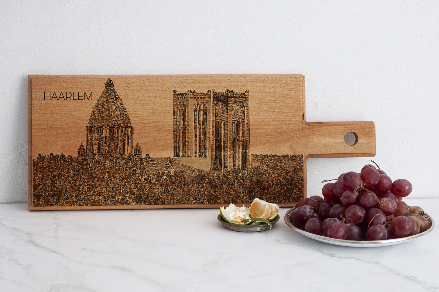 Haarlem Nieuwe St. Bavo – Wooden Serving Board (49 × 17 cm)