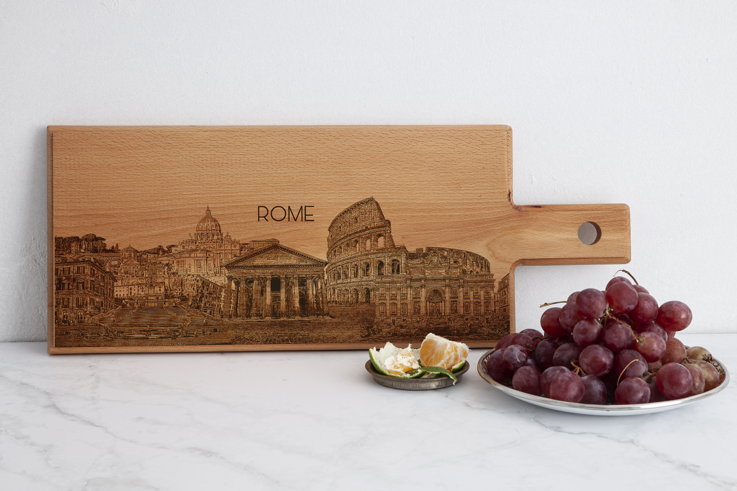 Rome skyline houten serveerplank – 49 x 17 cm
