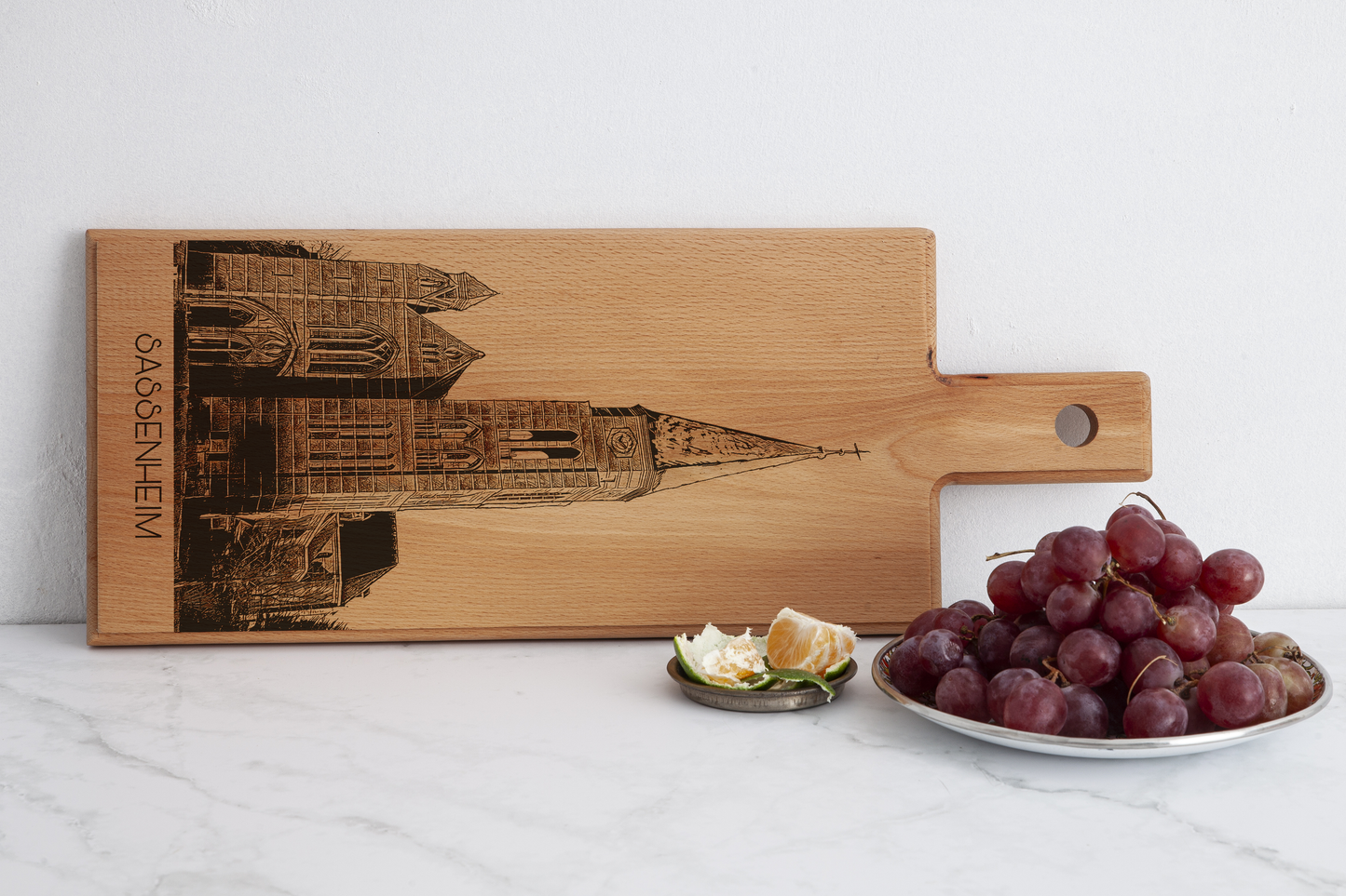 Sassenheim St. Pancratius Church Wooden Serving Board – 49 x 17 cm