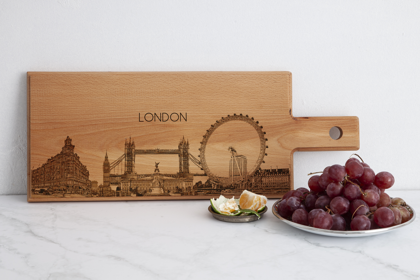 London Skyline Wooden Serving Board – 49 x 17 cm