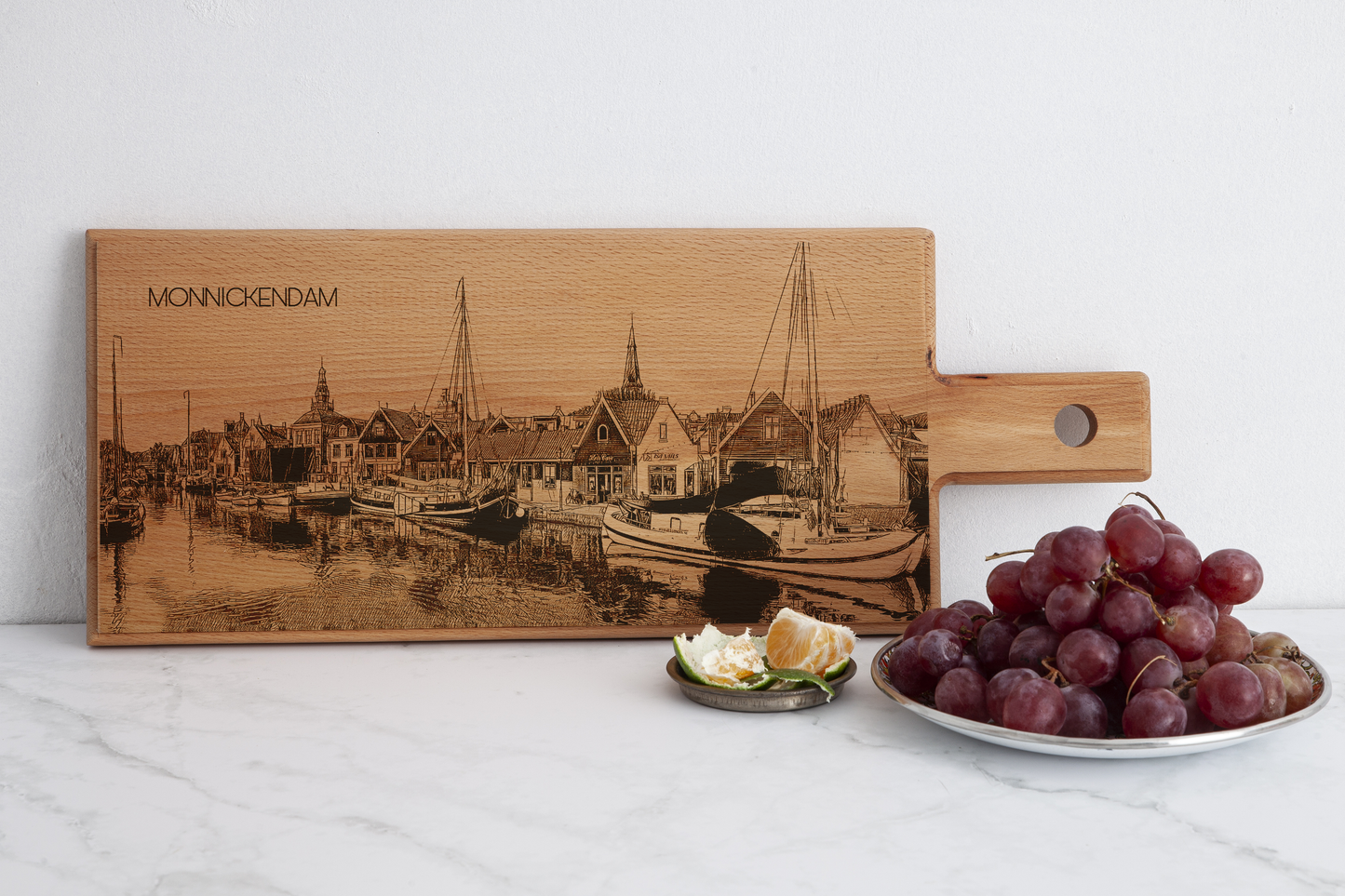 Monnickendam haven houten serveerplank – 49 x 17 cm