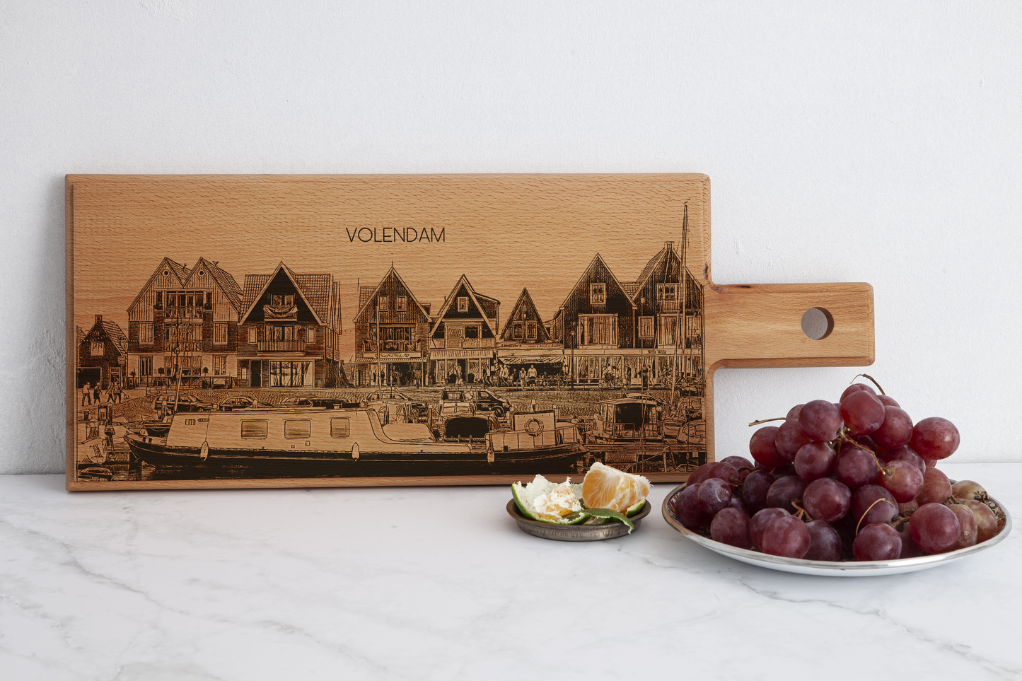 Volendam Harbour Wooden Serving Board – 49 x 17 cm