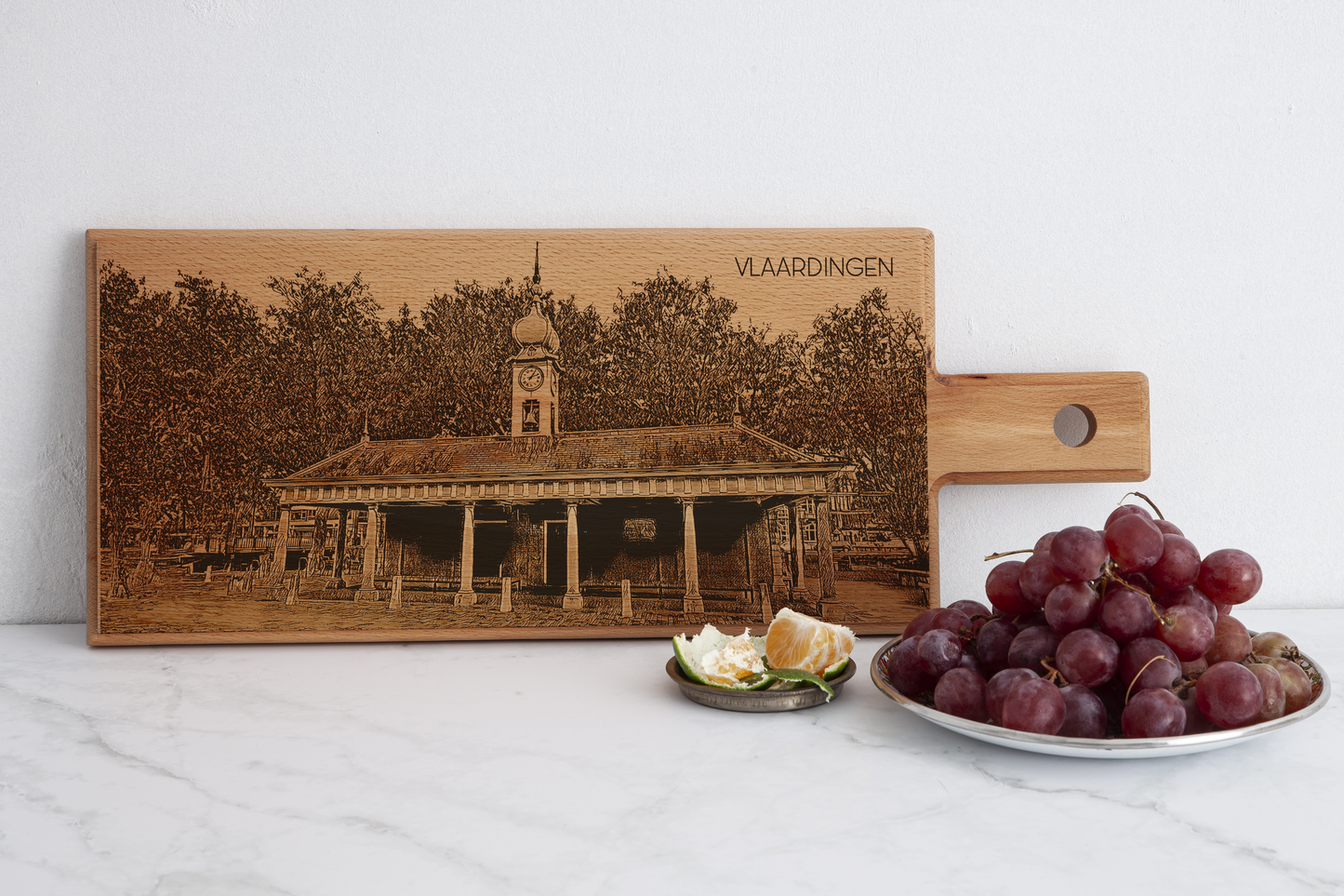 Vlaardingen Visbank houten serveerplank – 49 x 17 cm