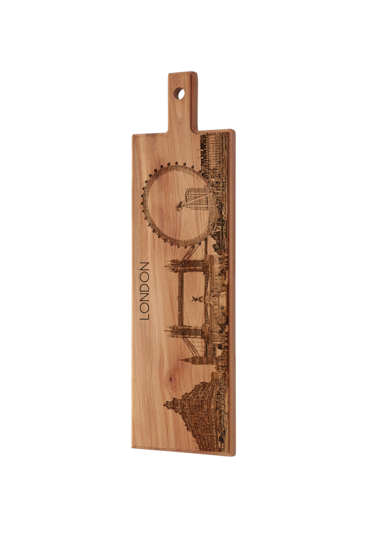 London Skyline Wooden Serving Board – 60 x 17 cm