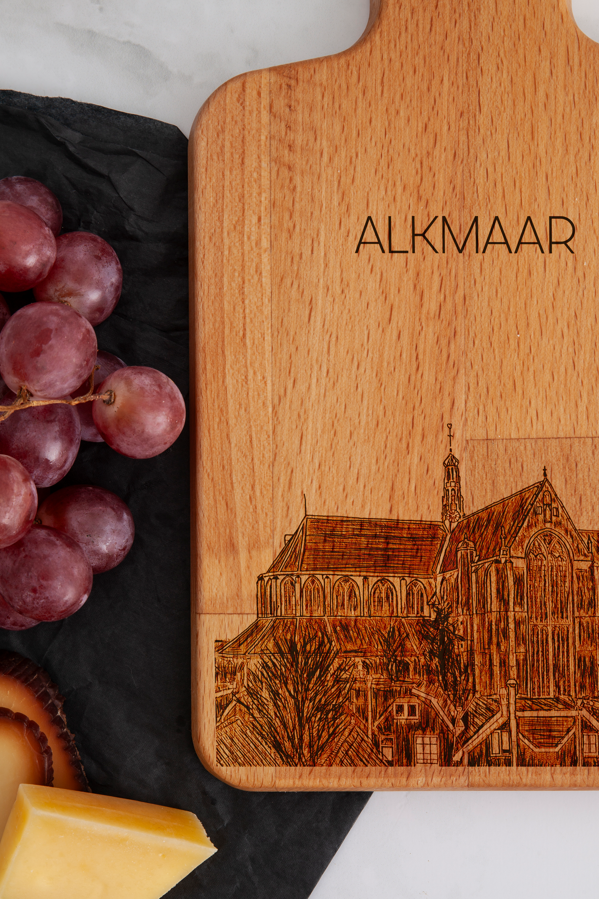 Alkmaar, Grote Kerk, cheese board, close-up