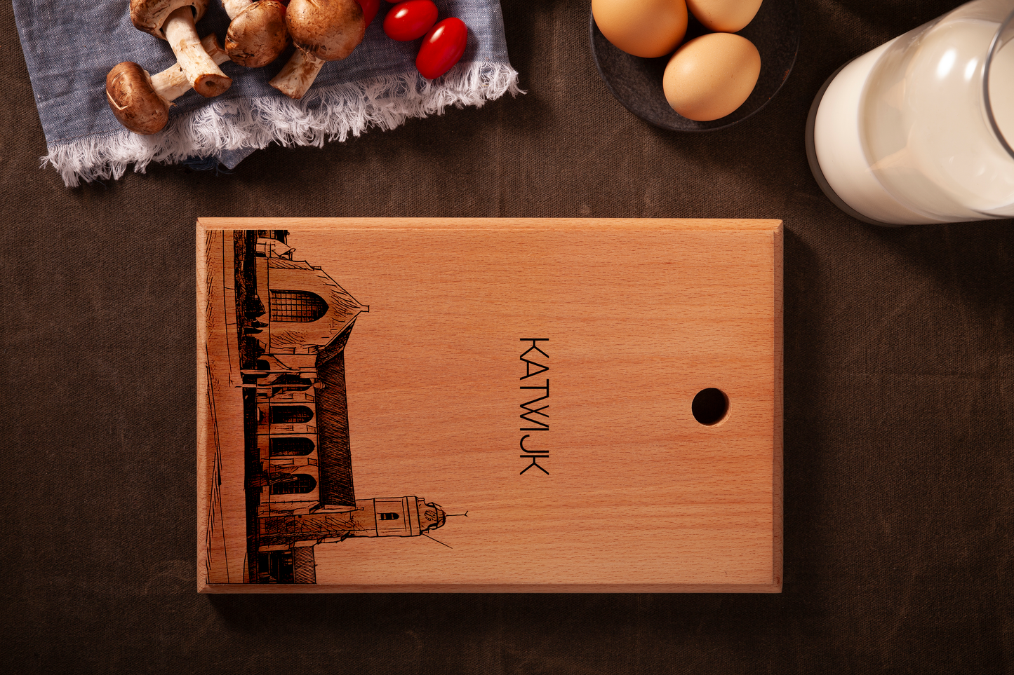 KATWIJK ANDREASKERK HANDMADE ENGRAVED CUTTING BOARD