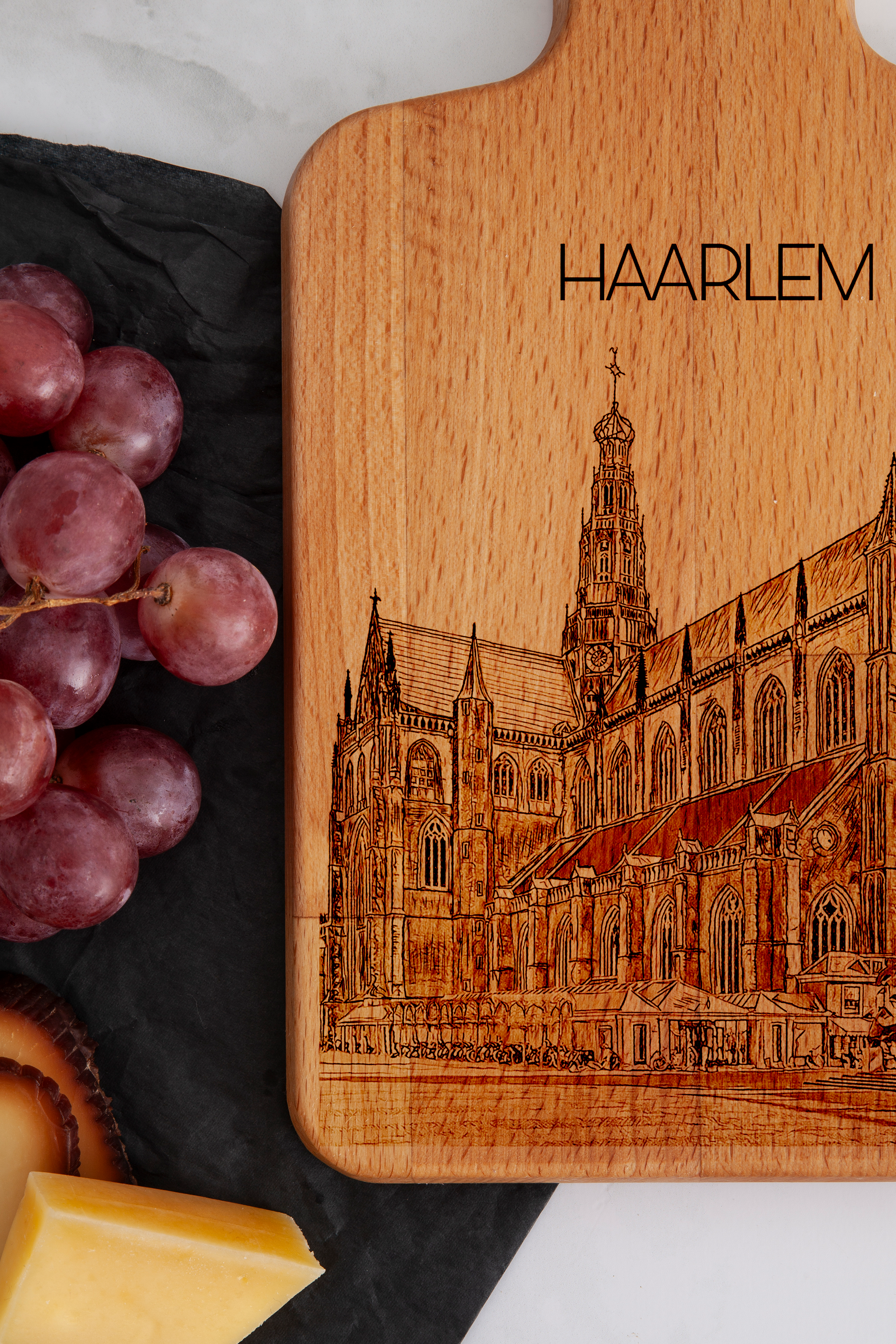 Haarlem, Grote Kerk, cheese board, close-up