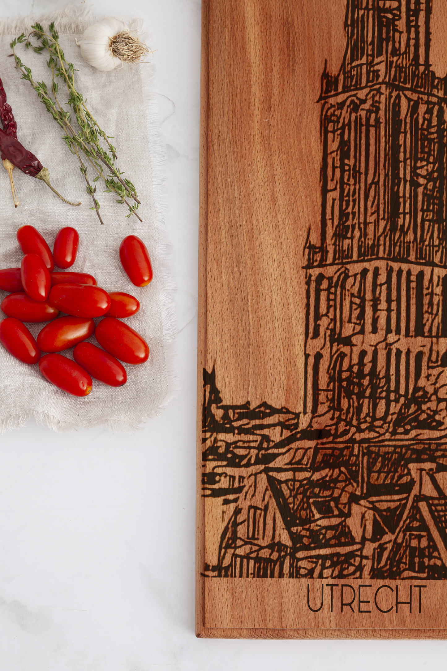 Utrecht Domtoren Wooden Serving Board – 60 x 17 cm