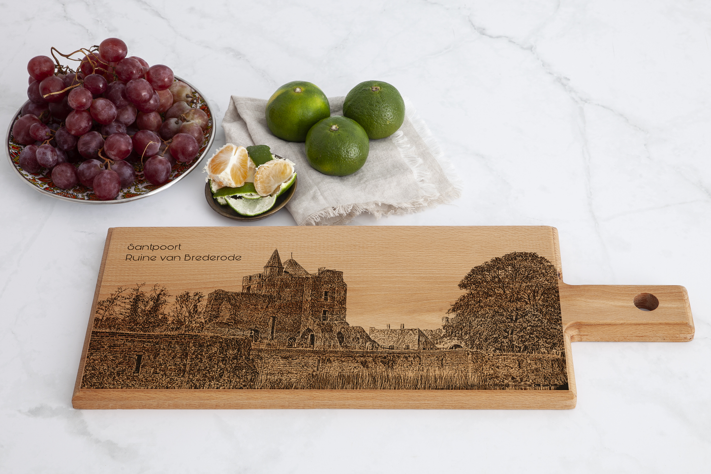 Santpoort Ruïne van Brederode Wooden Serving Board – 49 x 17 cm