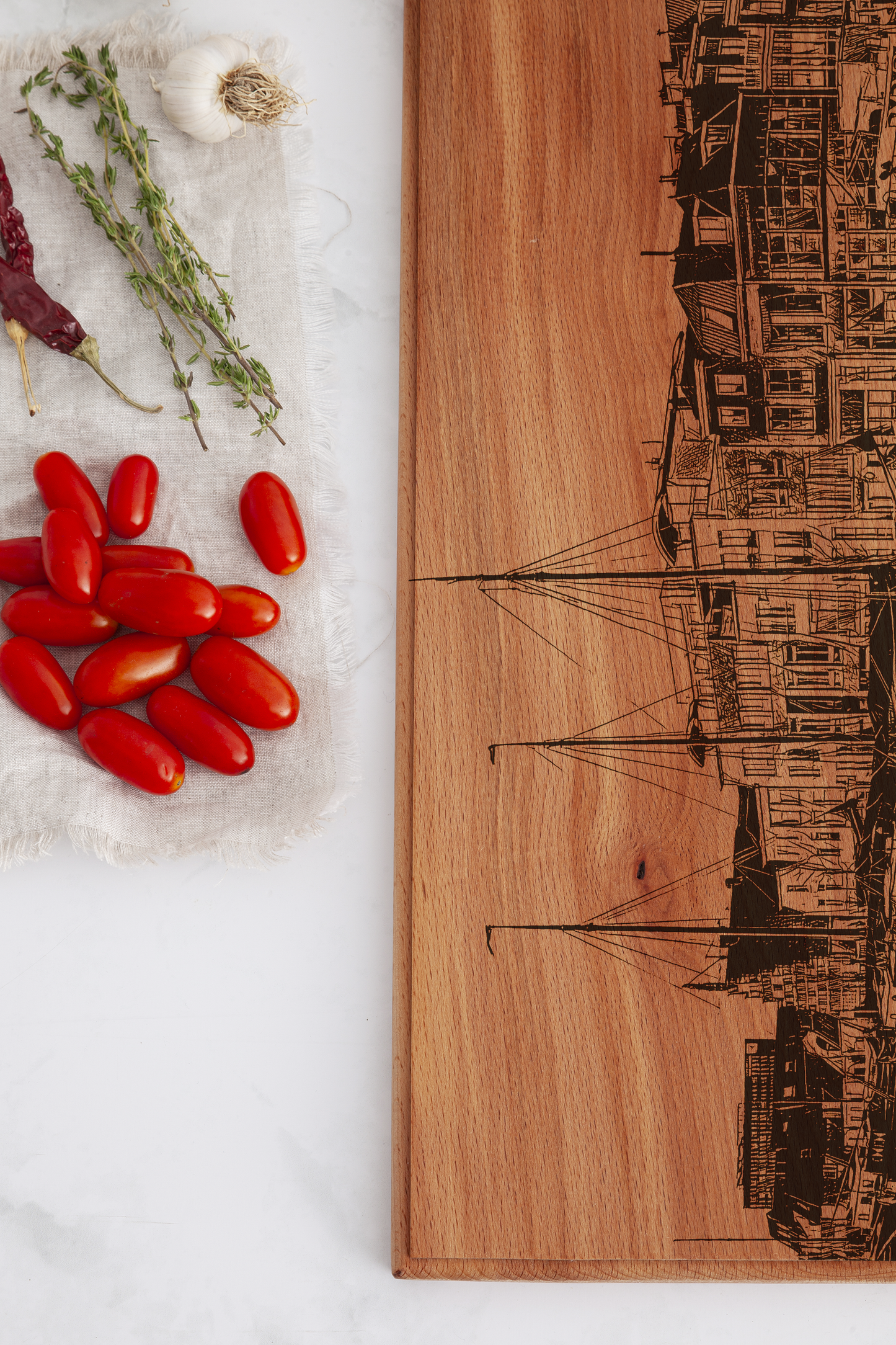 Leiden Historical Harbour Wooden Serving Board – 60 x 17 cm