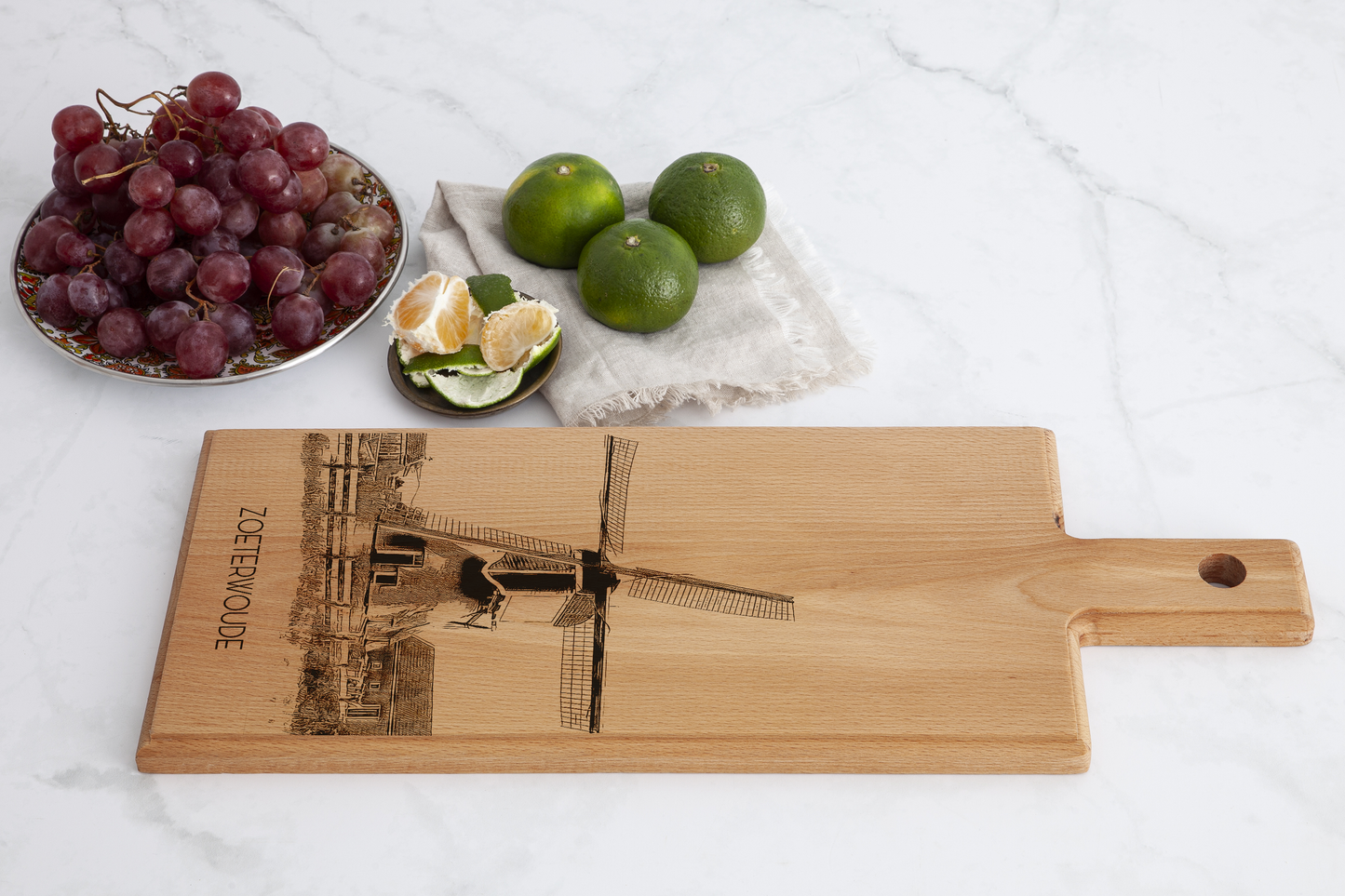 Zoeterwoude Molen – Wooden Serving Board (49 × 17 cm)