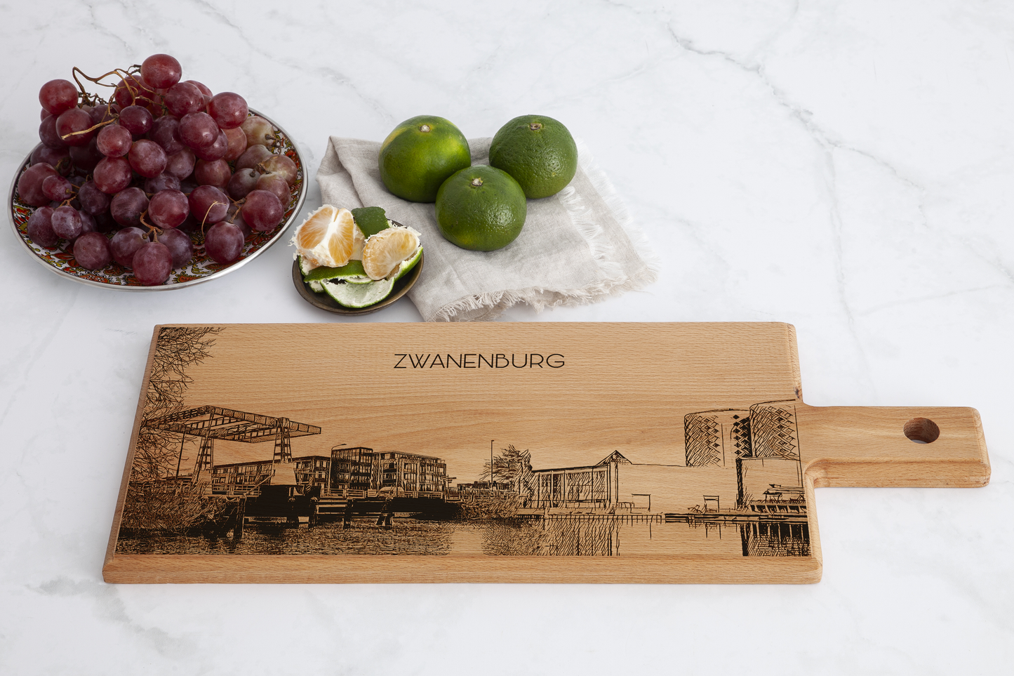 Zwanenburg Skyline Houten Serveerplank – 49 x 17 cm