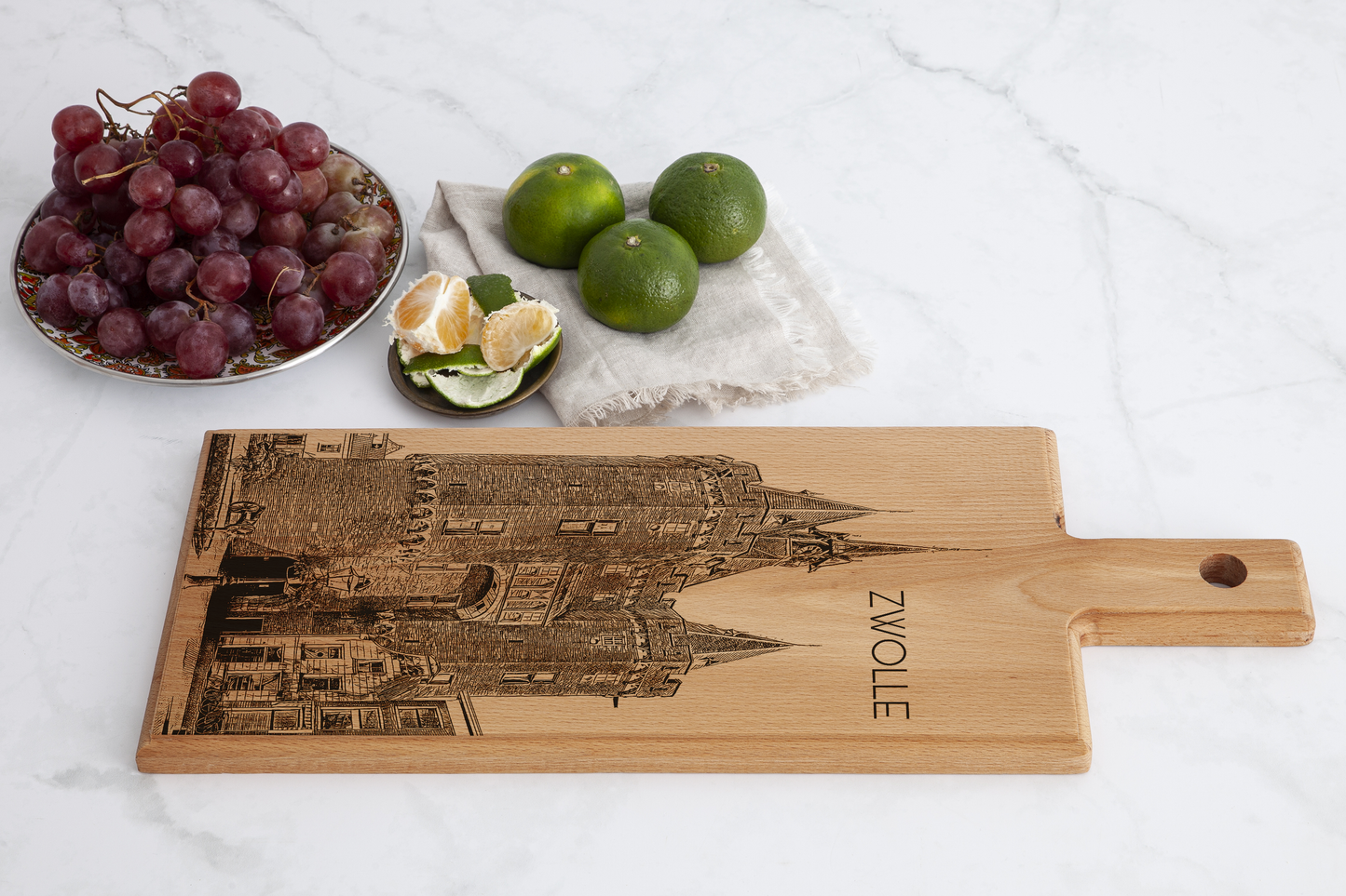 Zwolle Sassenpoort – Wooden Serving Board (49 × 17 cm)